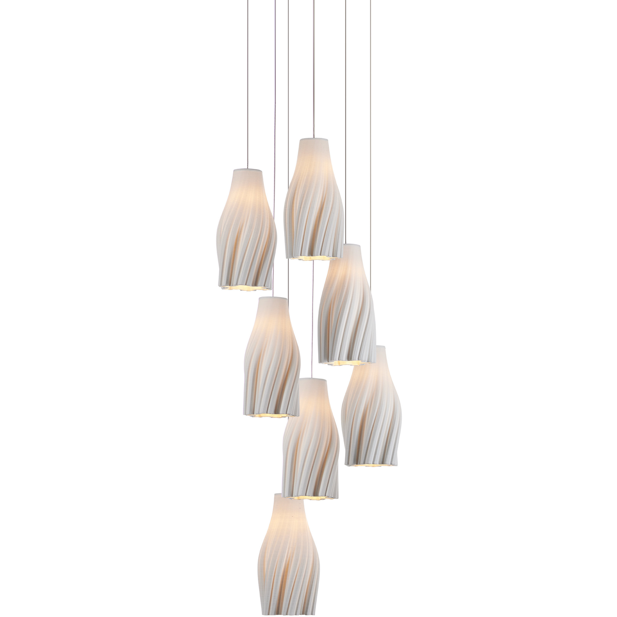 Posh 7 Light 13 inch Silver Multi-Drop Pendant Ceiling Light