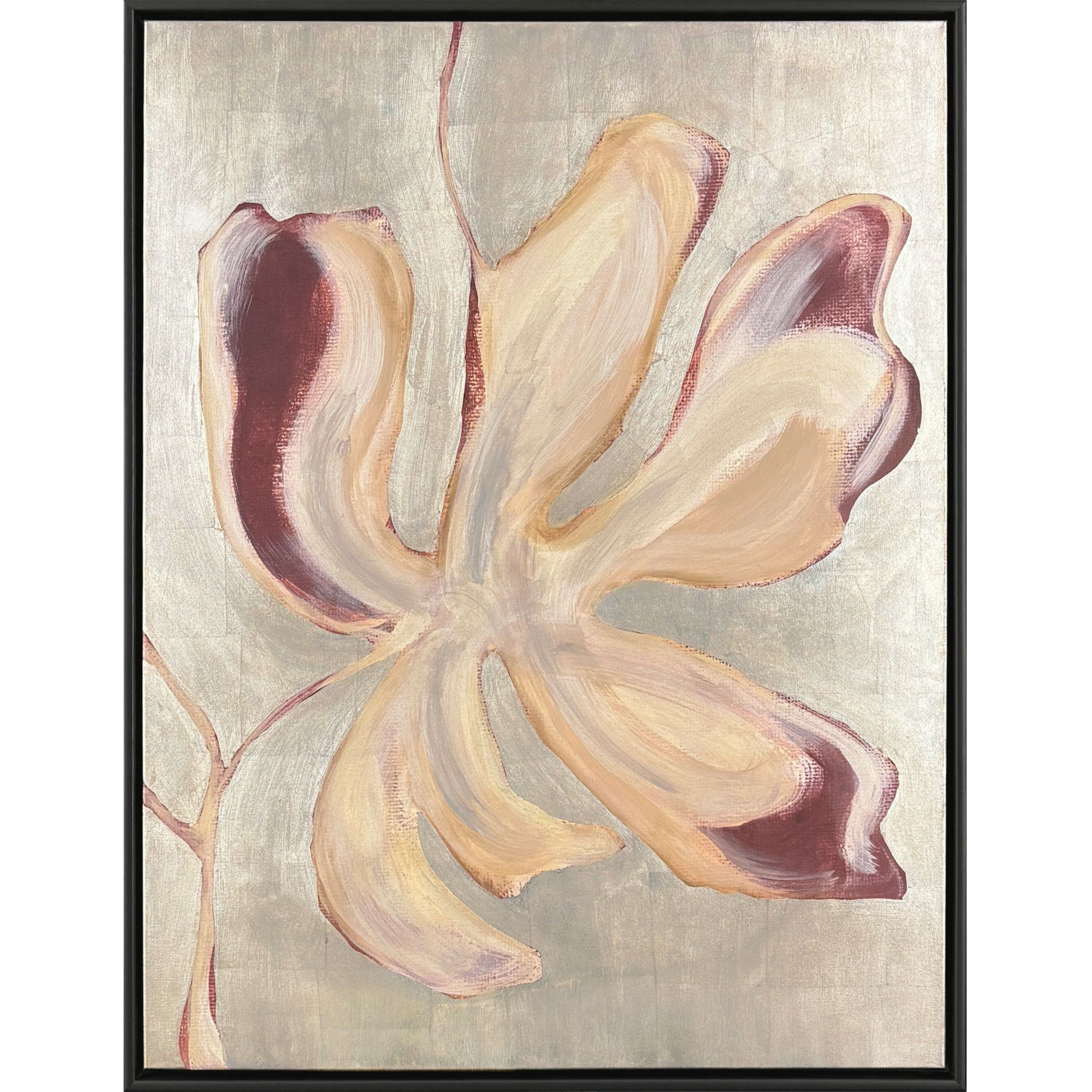 Floral Spice Red and Beige and Metallic and Neutral Canvas, The Studio
