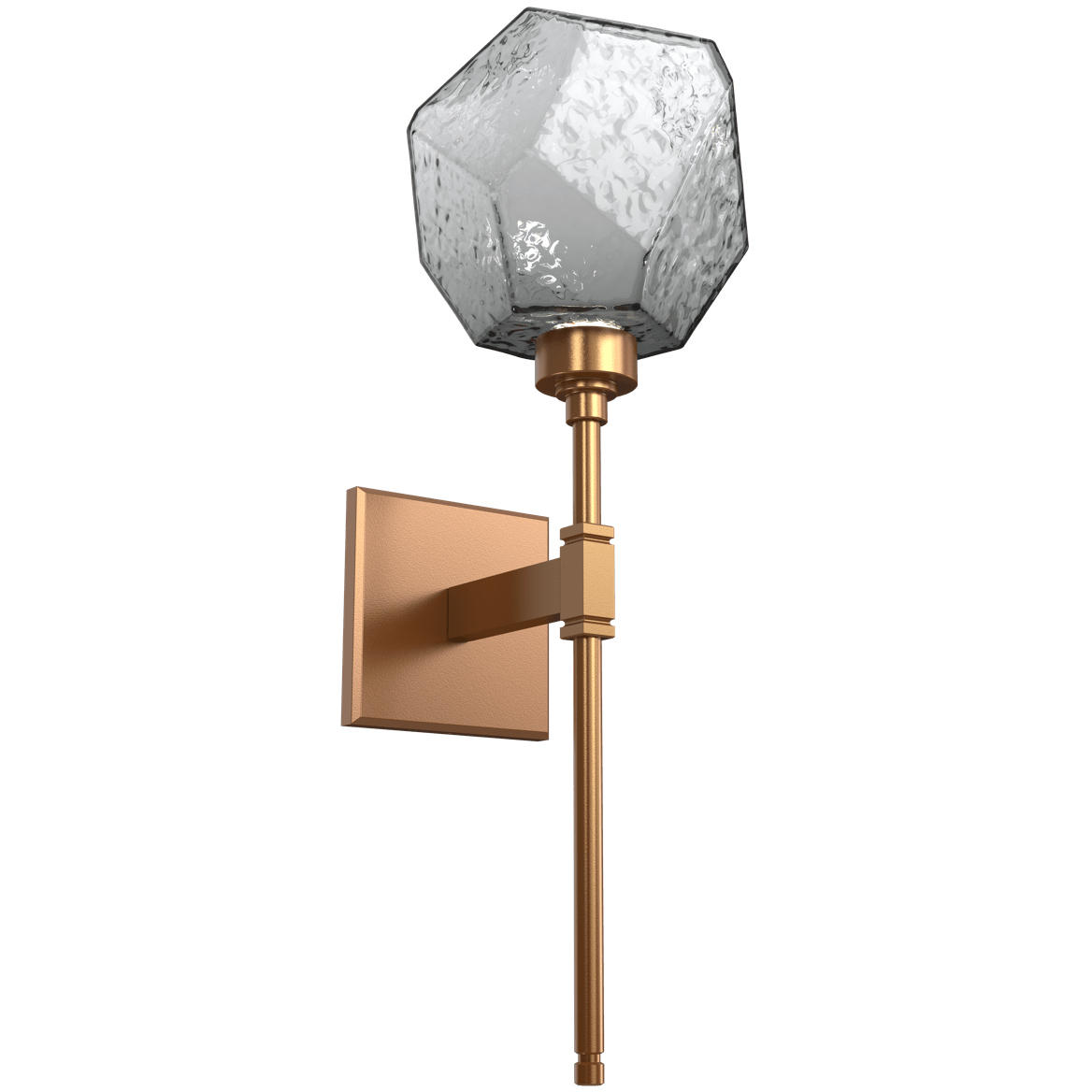 Gem LED 6.5 inch Novel Brass Indoor Sconce Wall Light in Smoke, 2700K LED, Belvedere