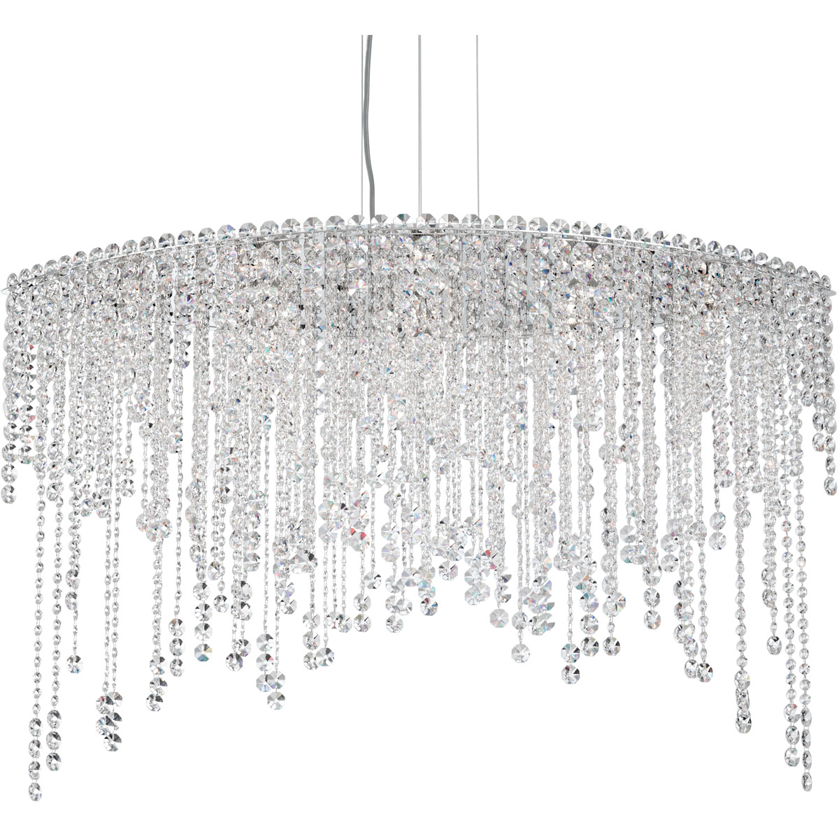Chantant 8 Light 43 inch Polished Stainless Steel Linear Pendant Ceiling Light in Optic, Strand