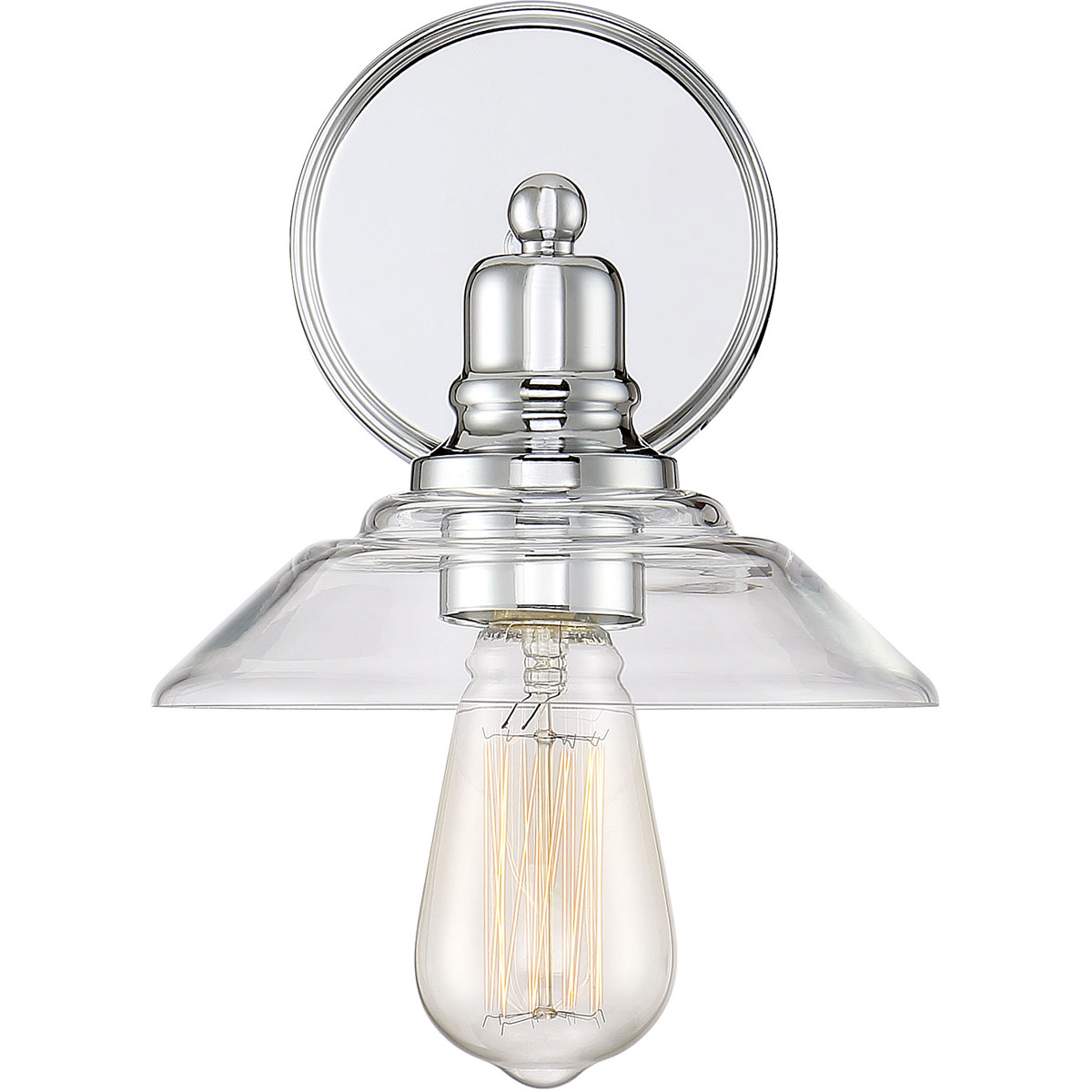 Industrial 1 Light 8 inch Chrome Wall Sconce Wall Light