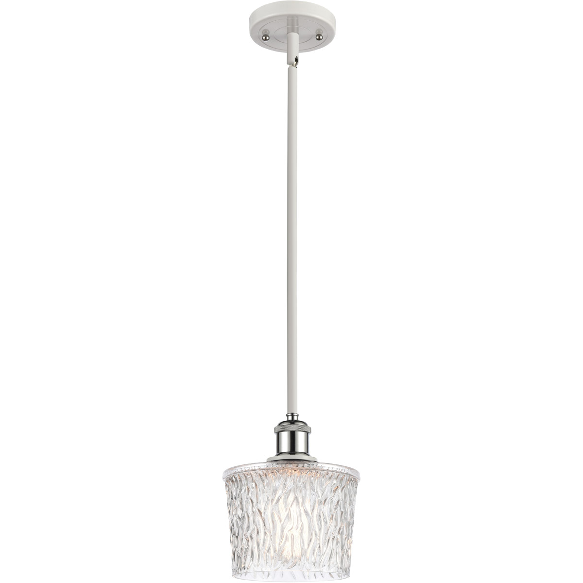 Ballston Niagra 1 Light 7 inch White and Polished Chrome Pendant Ceiling Light, Ballston