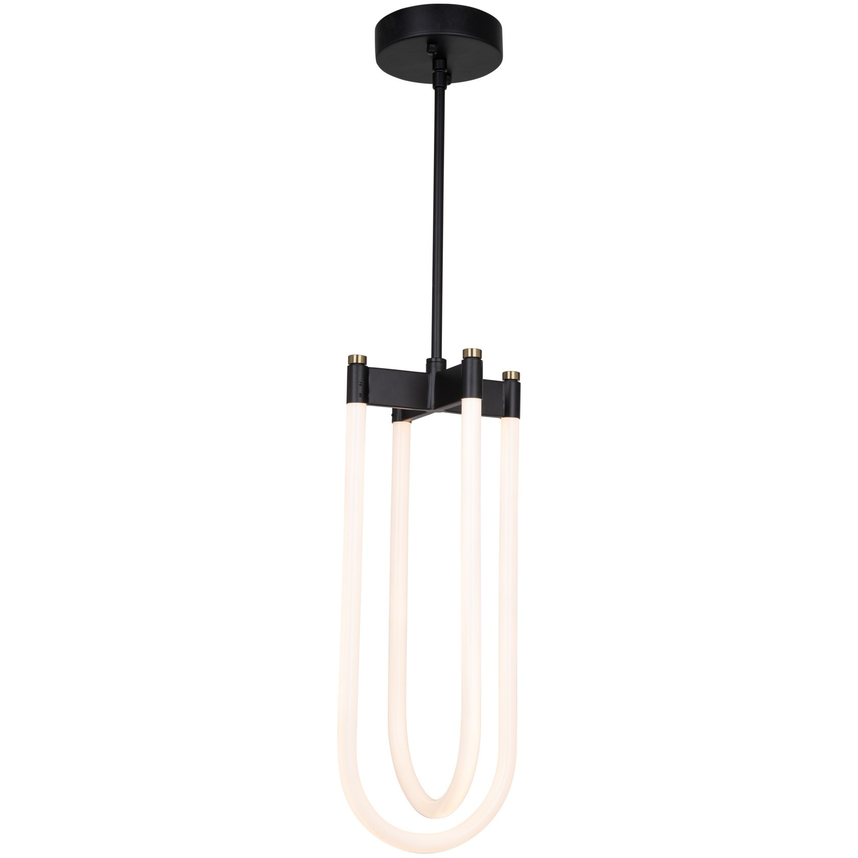 Cascata LED 8 inch Black and Brushed Brass Down Pendant Ceiling Light
