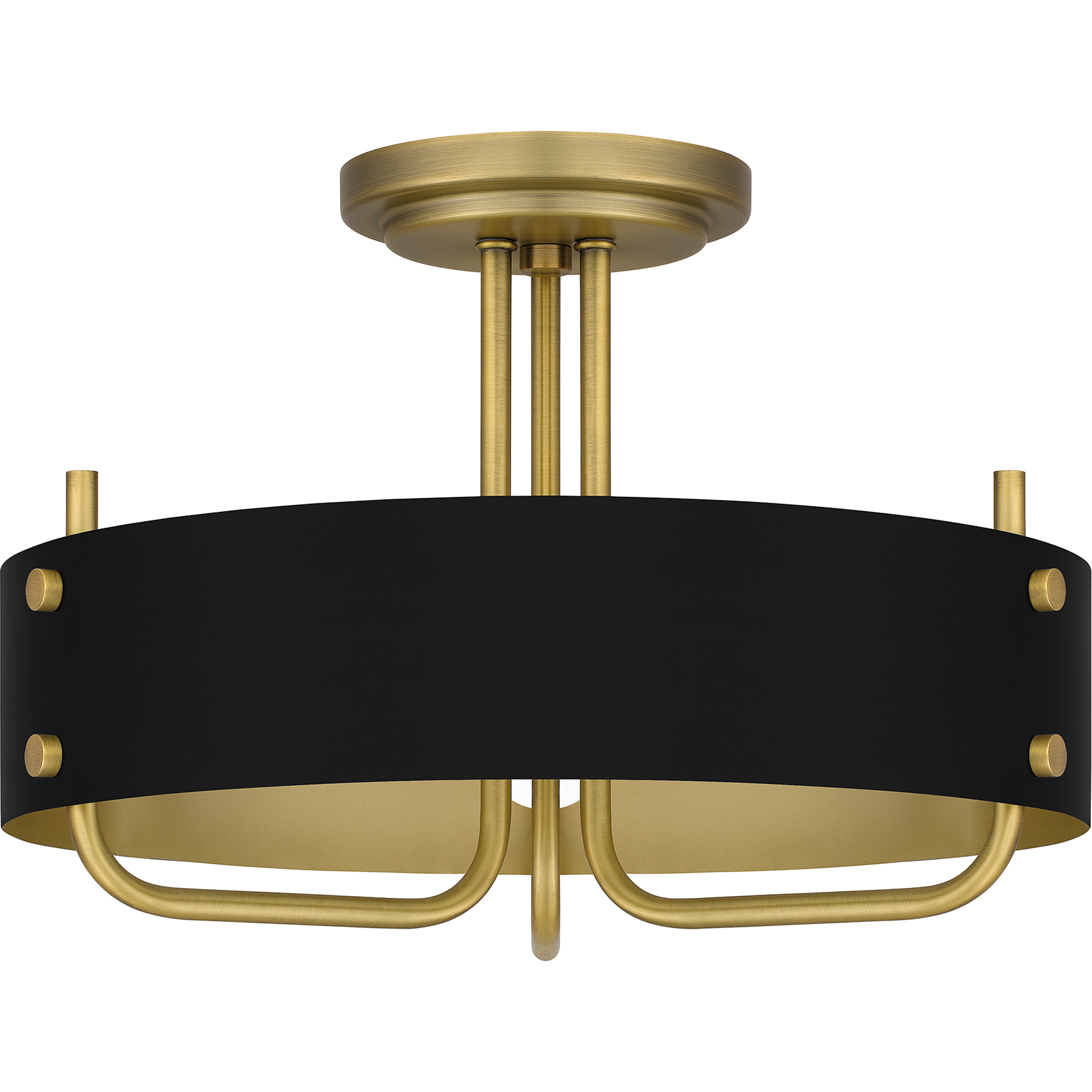Madden 3 Light 17 inch Aged Brass Semi-Flush Mount Ceiling Light, Large