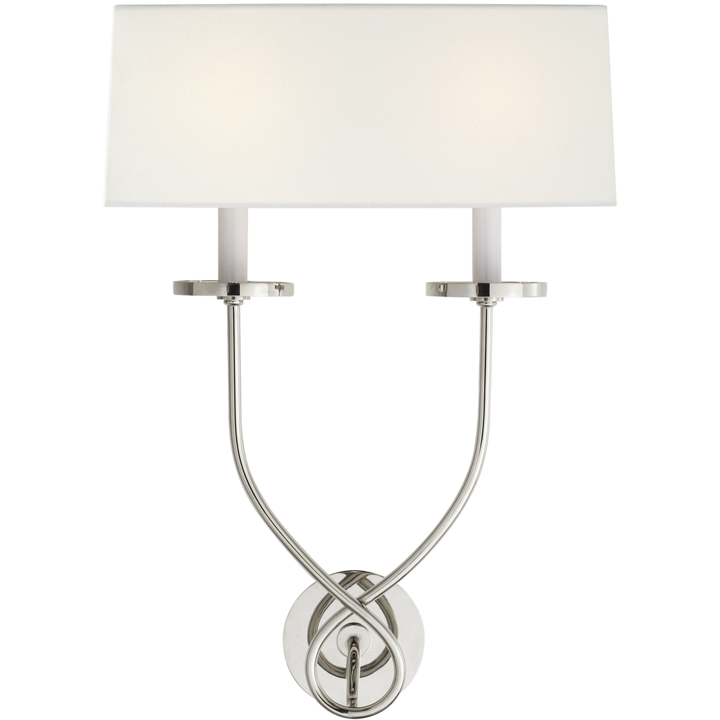 Chapman & Myers Symmetric Twist 2 Light 14.5 inch Polished Nickel Double Sconce Wall Light in Linen