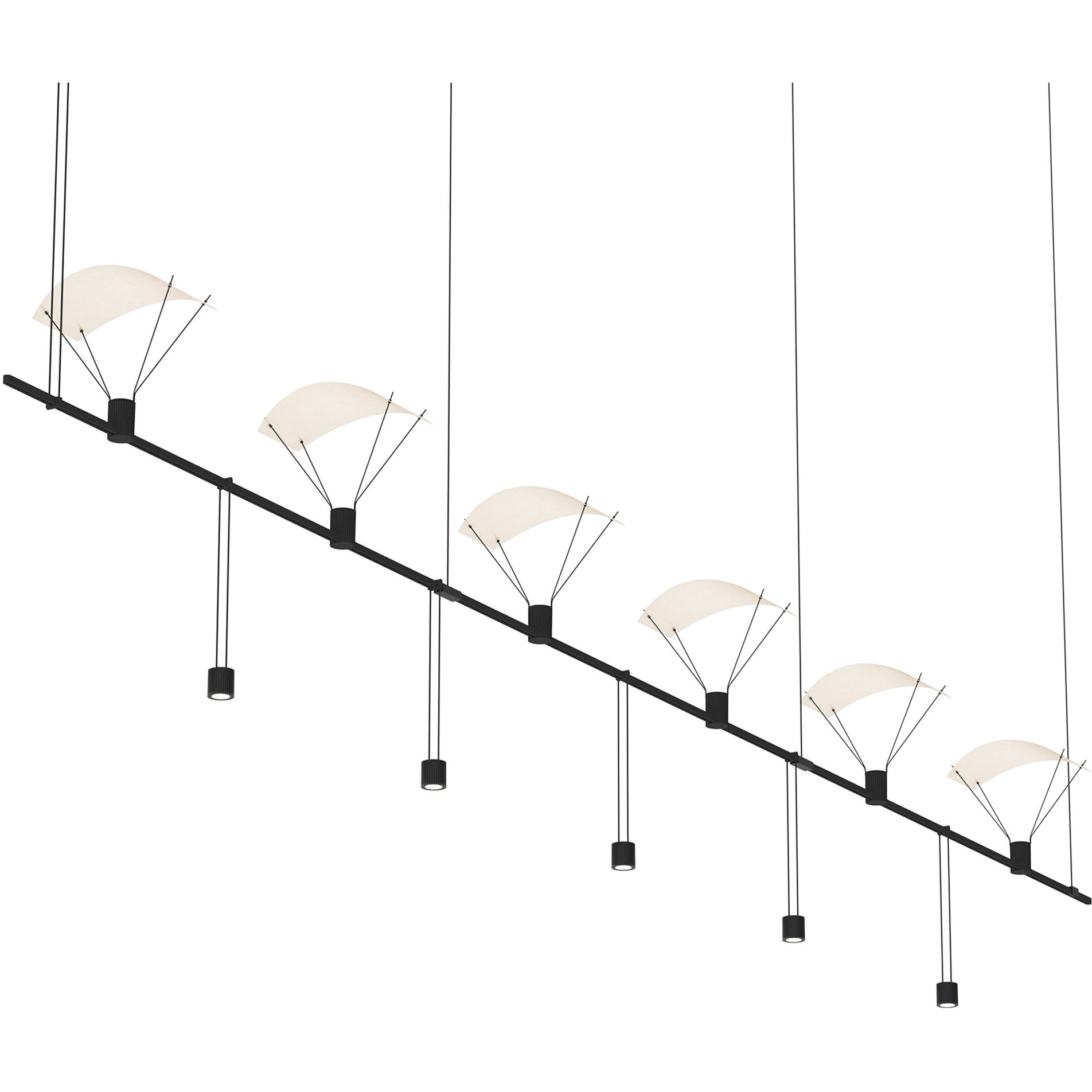 Suspenders LED 110 inch Satin Black Modular Pendant Composition Ceiling Light