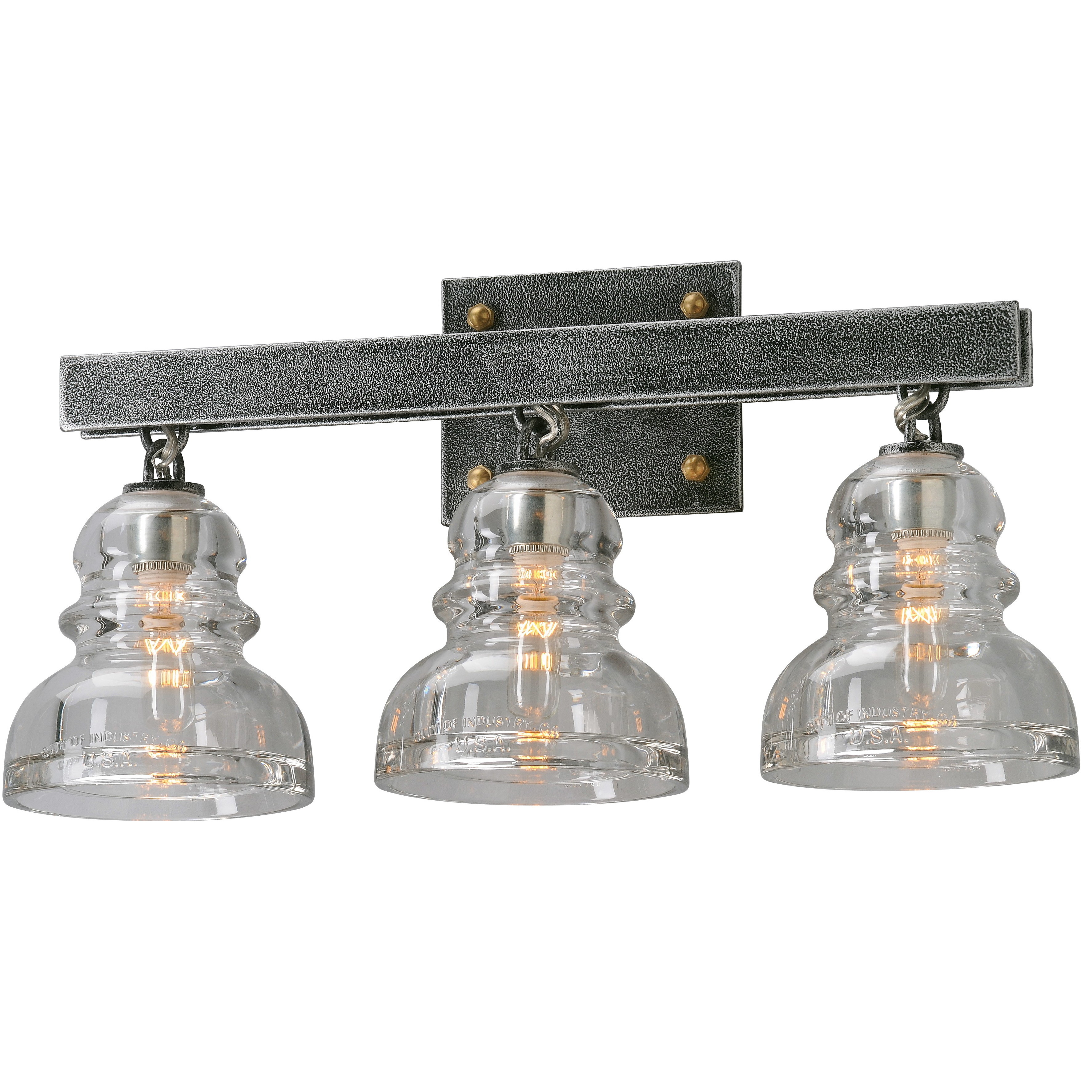 Menlo Park 3 Light 20.5 inch Old Silver Bath And Vanity Wall Light