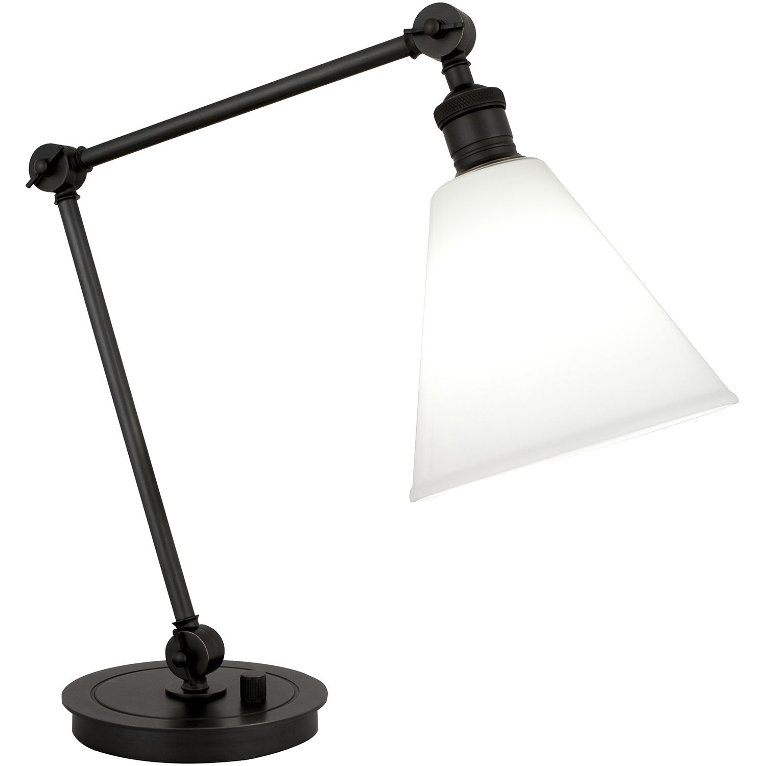 Alloy 10.25 inch 60 watt Deep Patina Bronze Table Lamp Portable Light in Cased White Glass