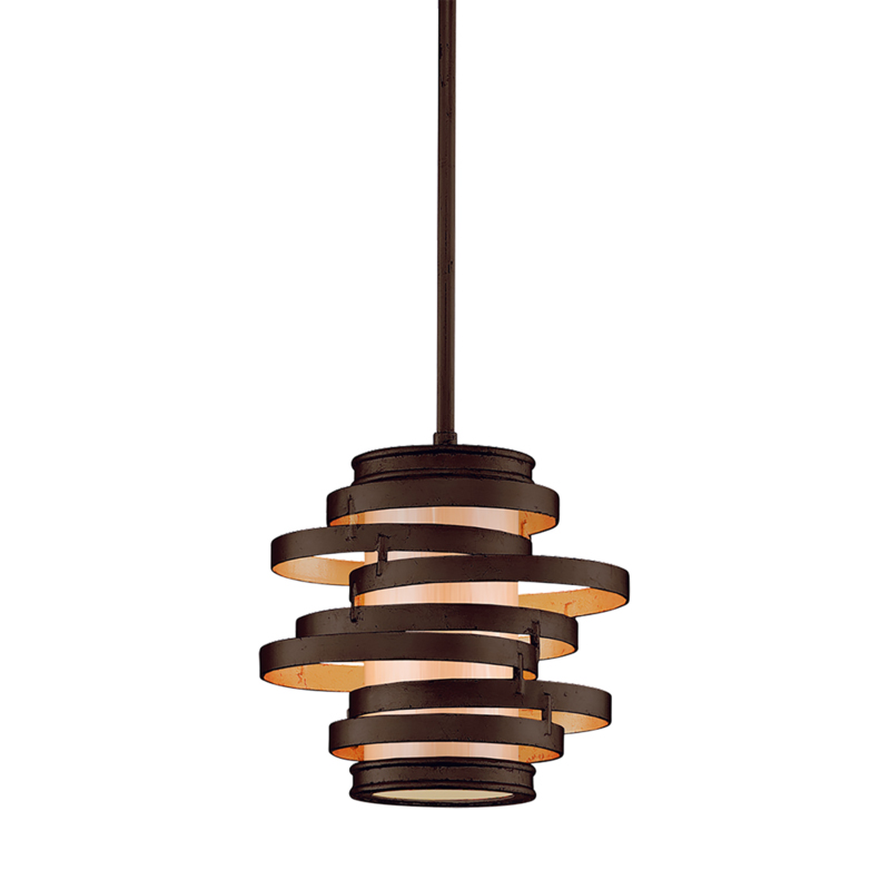Vertigo 1 Light 9.25 inch Bronze / Gold Leaf Pendant Ceiling Light