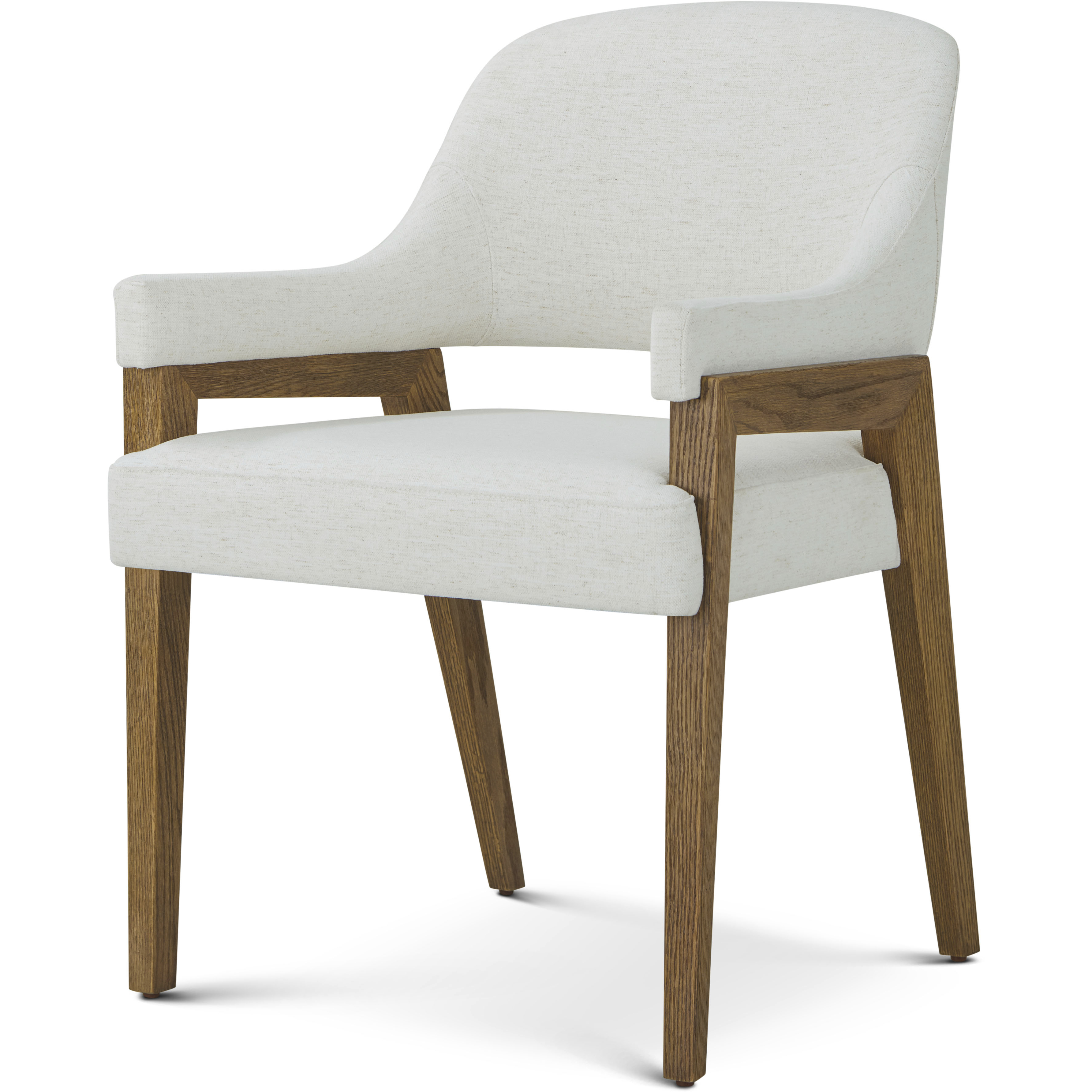 Delray Light Tabaco Dining Arm Chair, Wooden, Upholstered, Coastal