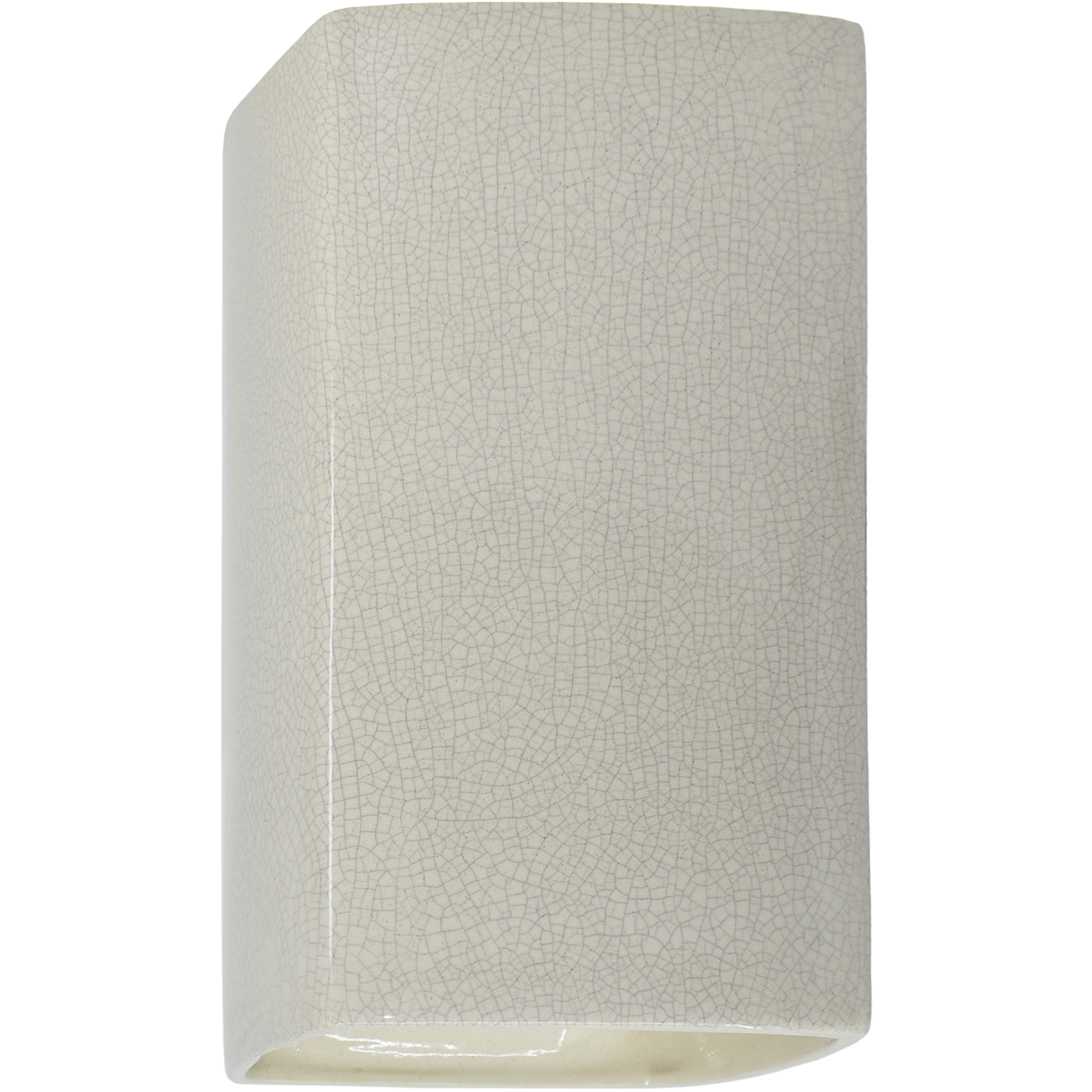 Ambiance Rectangle LED 9.5 inch White Crackle Outdoor Wall Sconce, Small