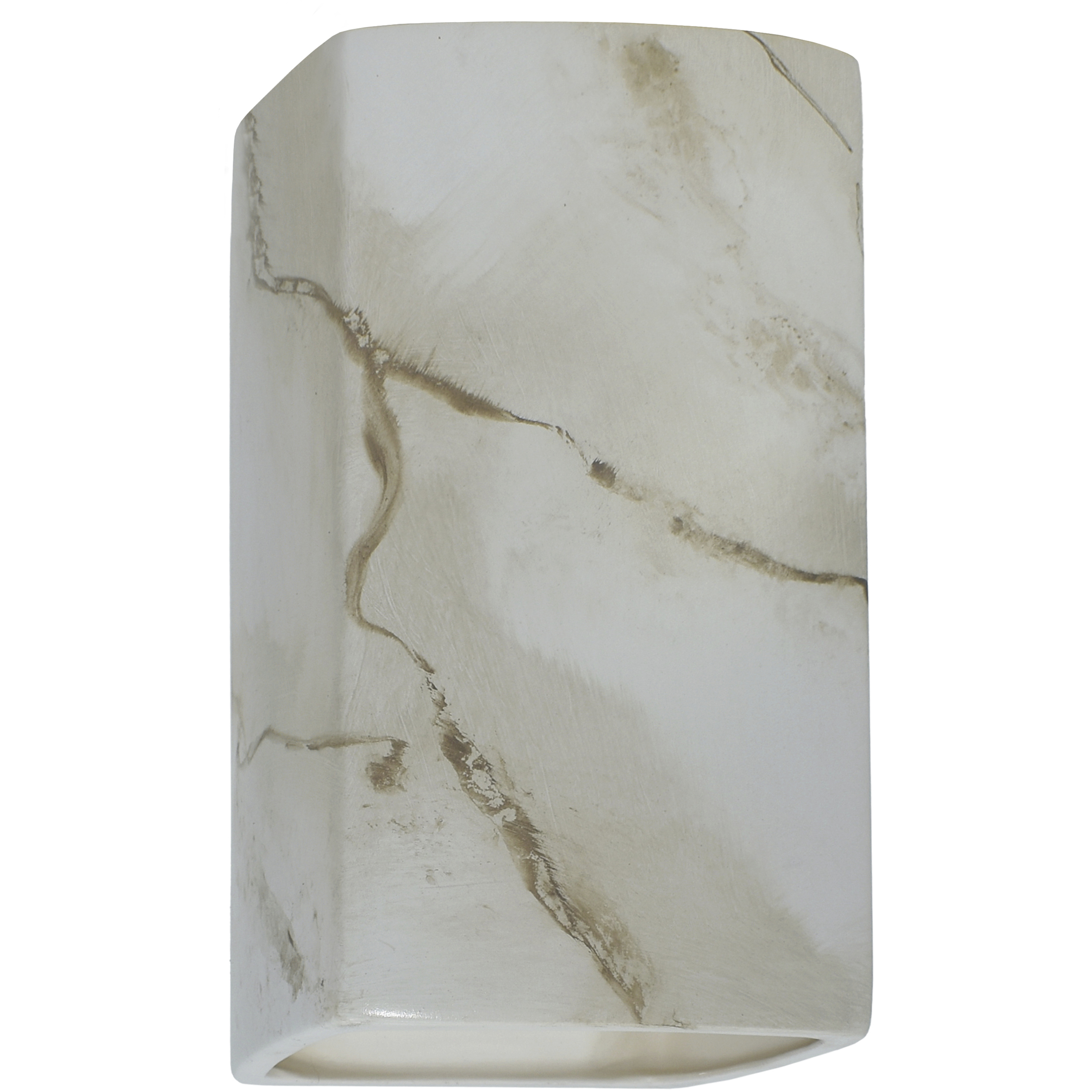 Ambiance Rectangle LED 9.5 inch Carrara Marble Outdoor Wall Sconce, Small