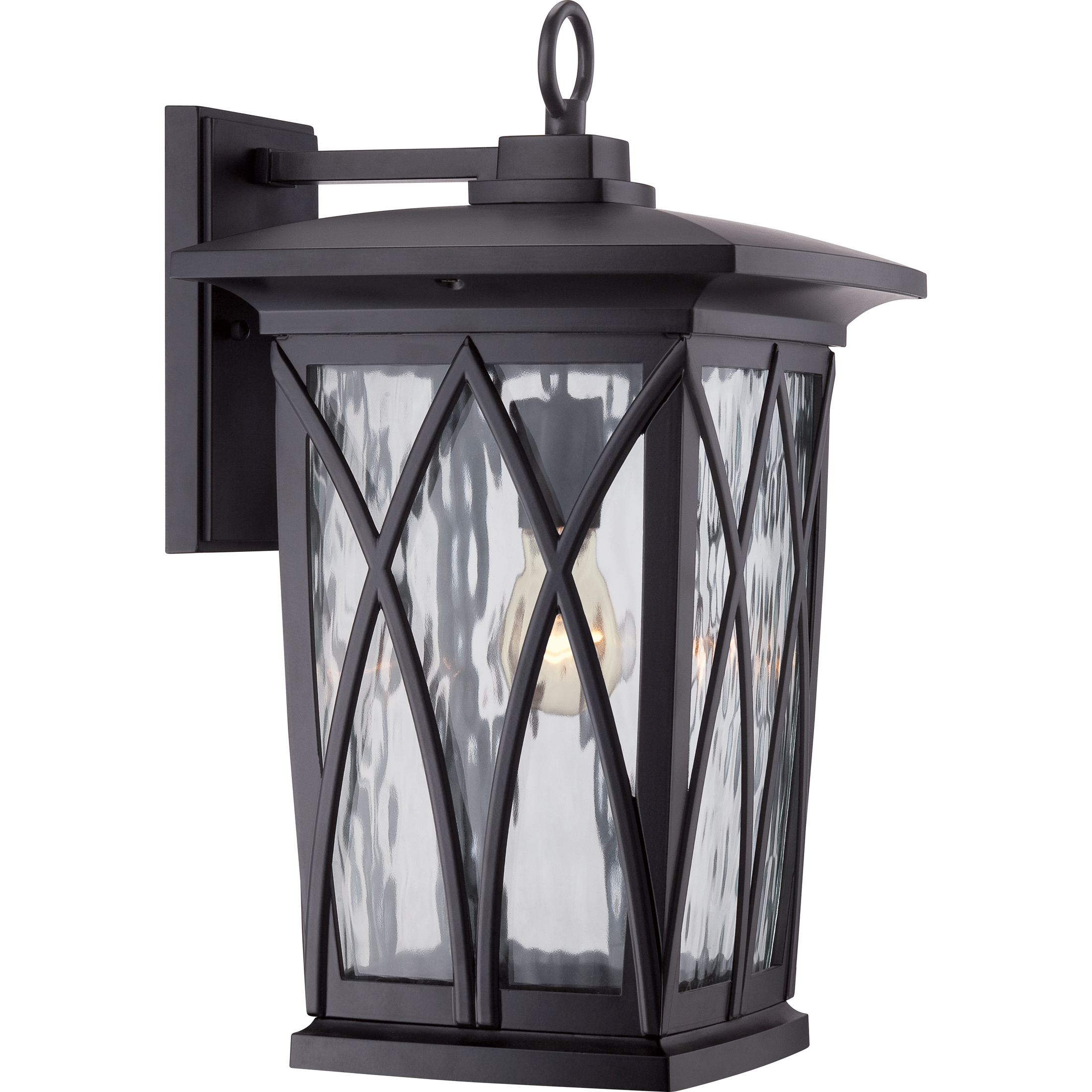 Grover 1 Light 18 inch Mystic Black Outdoor Wall Lantern