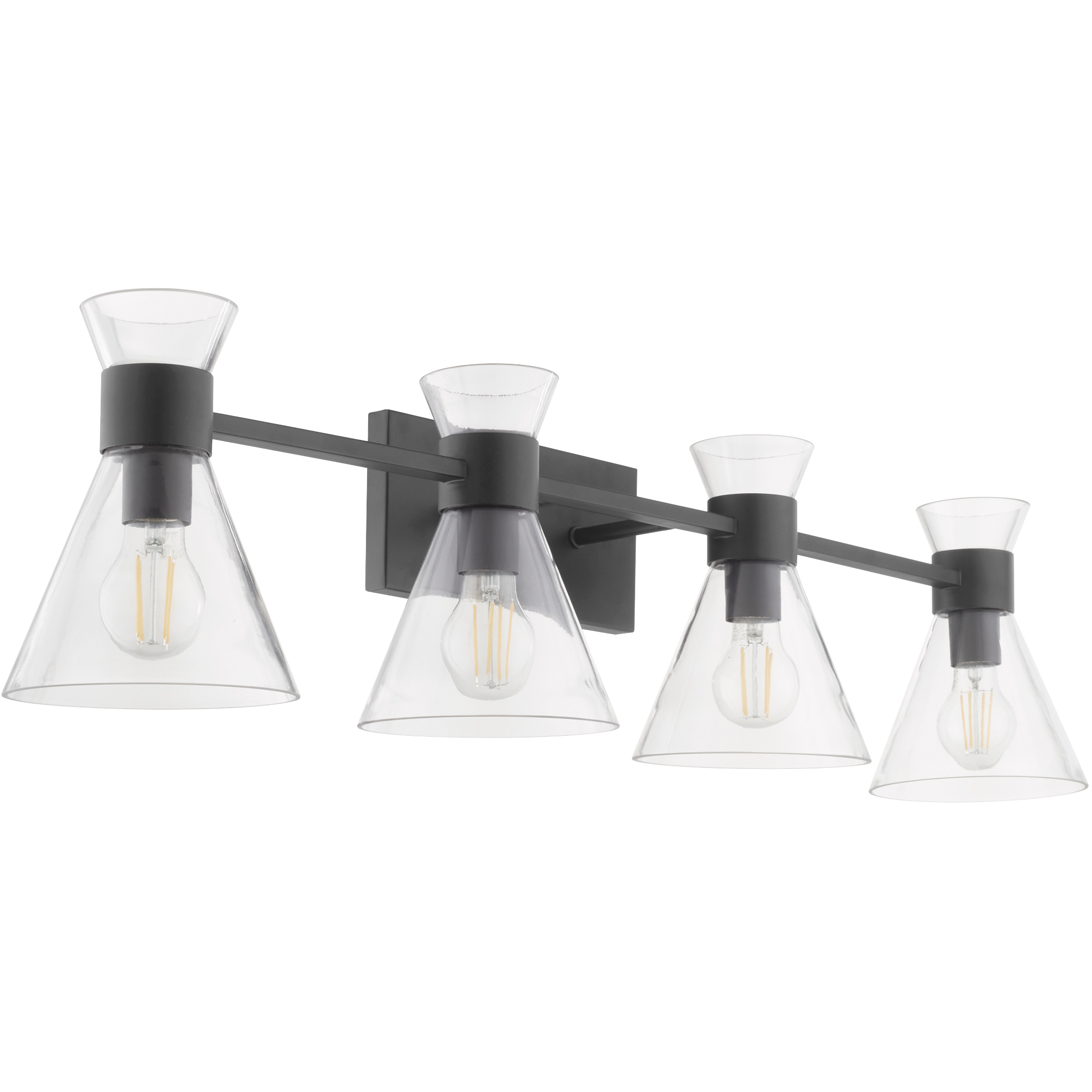 Beldar 4 Light 38 inch Matte Black Vanity Light Wall Light