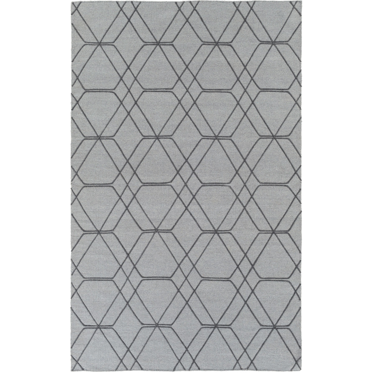 Seabrook 90 X 60 inch Gray and Blue Area Rug, Wool