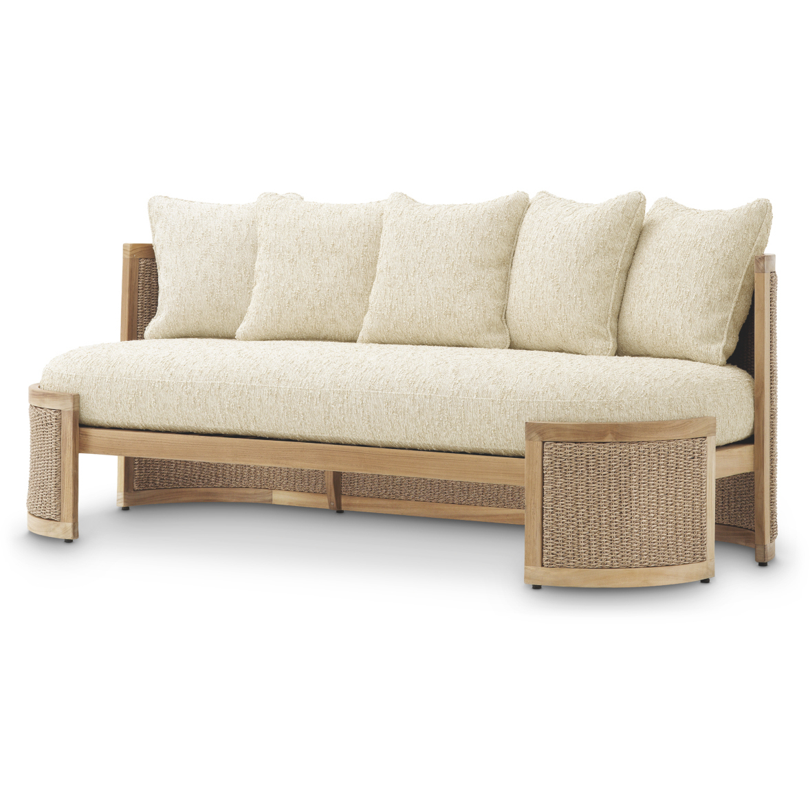 Marenzo Natural Teak and Faux Rattan and Arden Natural Outdoor Sofa