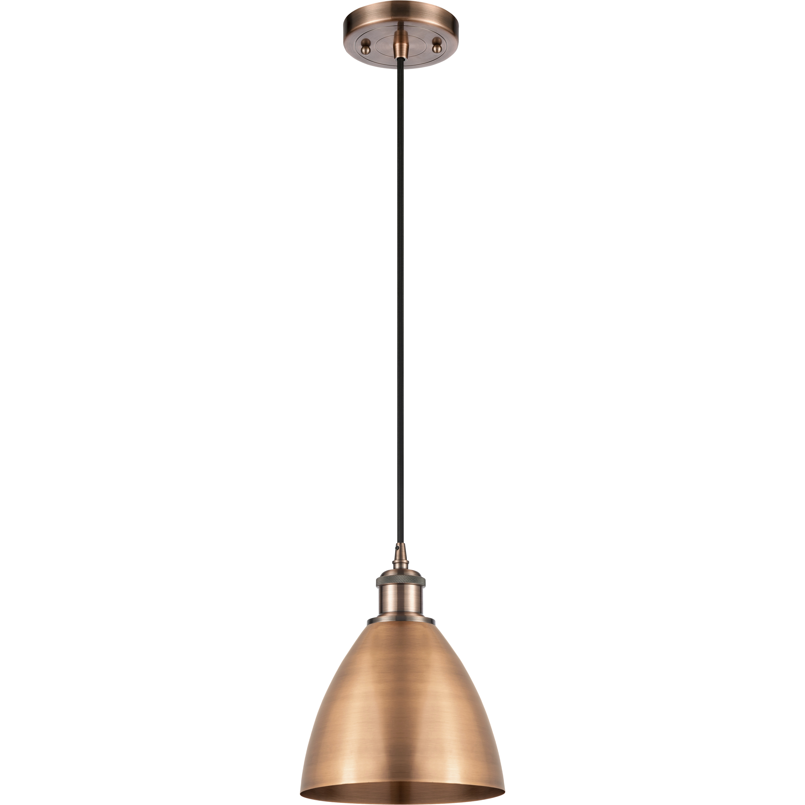 Ballston Dome LED 7.5 inch Antique Copper Mini Pendant Ceiling Light