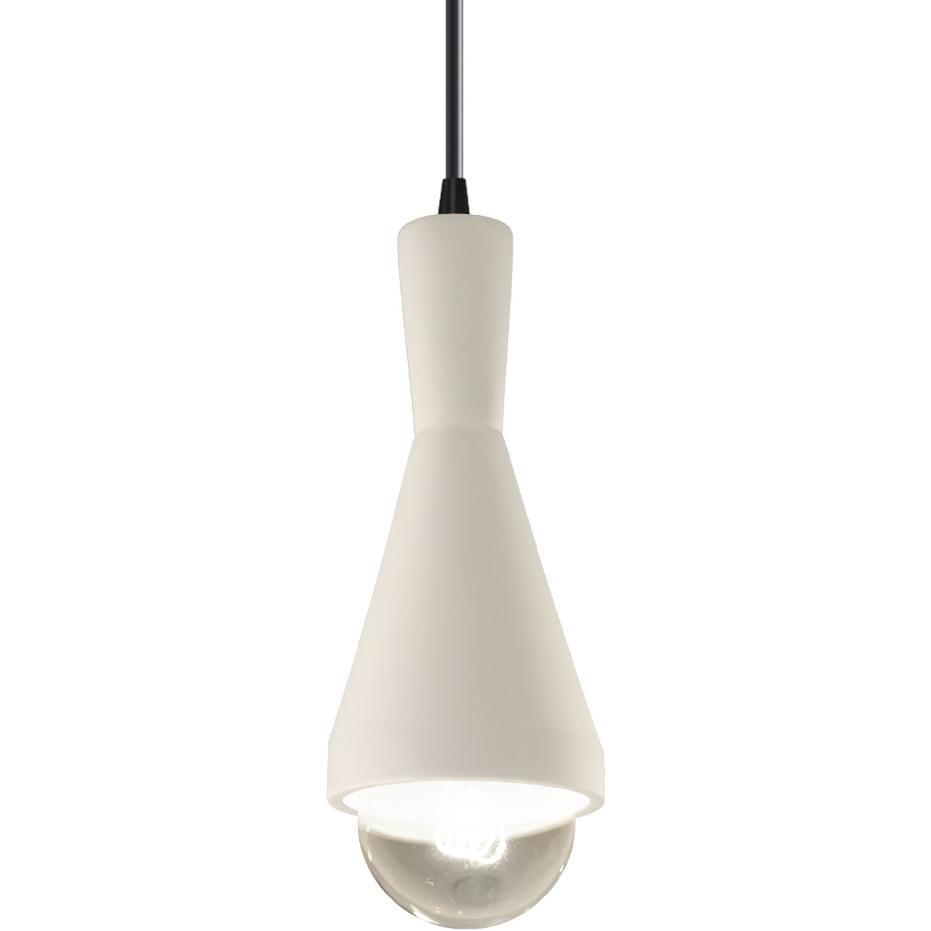 Radiance Collection LED 5 inch Matte White with Matte Black Pendant Ceiling Light