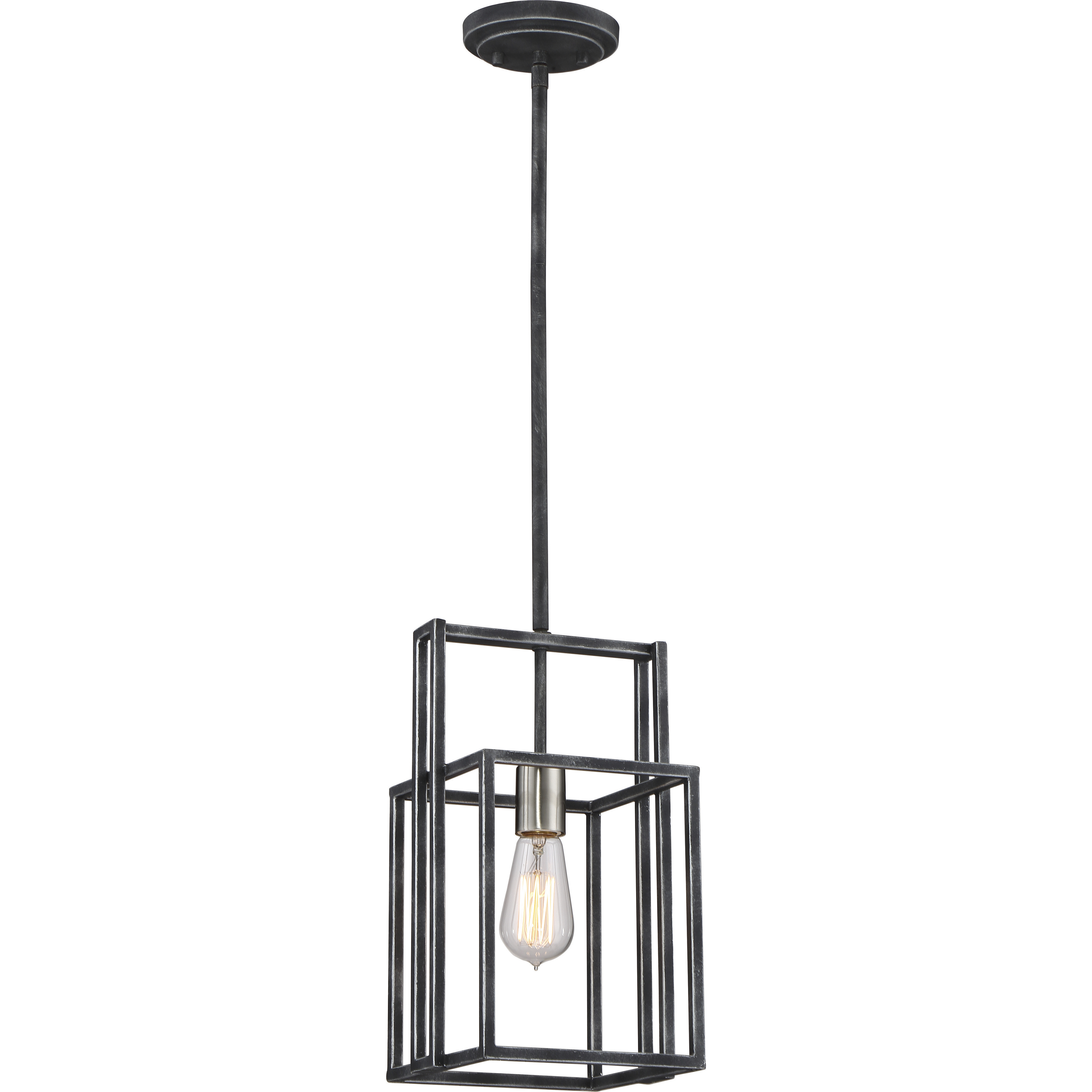 Lake 1 Light 8.13 inch Iron Black and Brushed Nickel Accents Mini Pendant Ceiling Light
