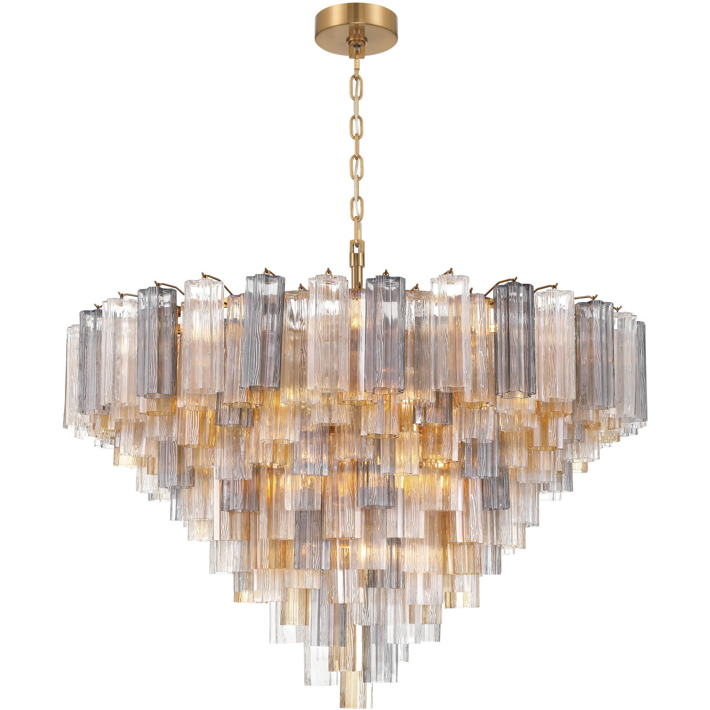 Addis 28 Light 49 inch Aged Brass Chandelier Ceiling Light
