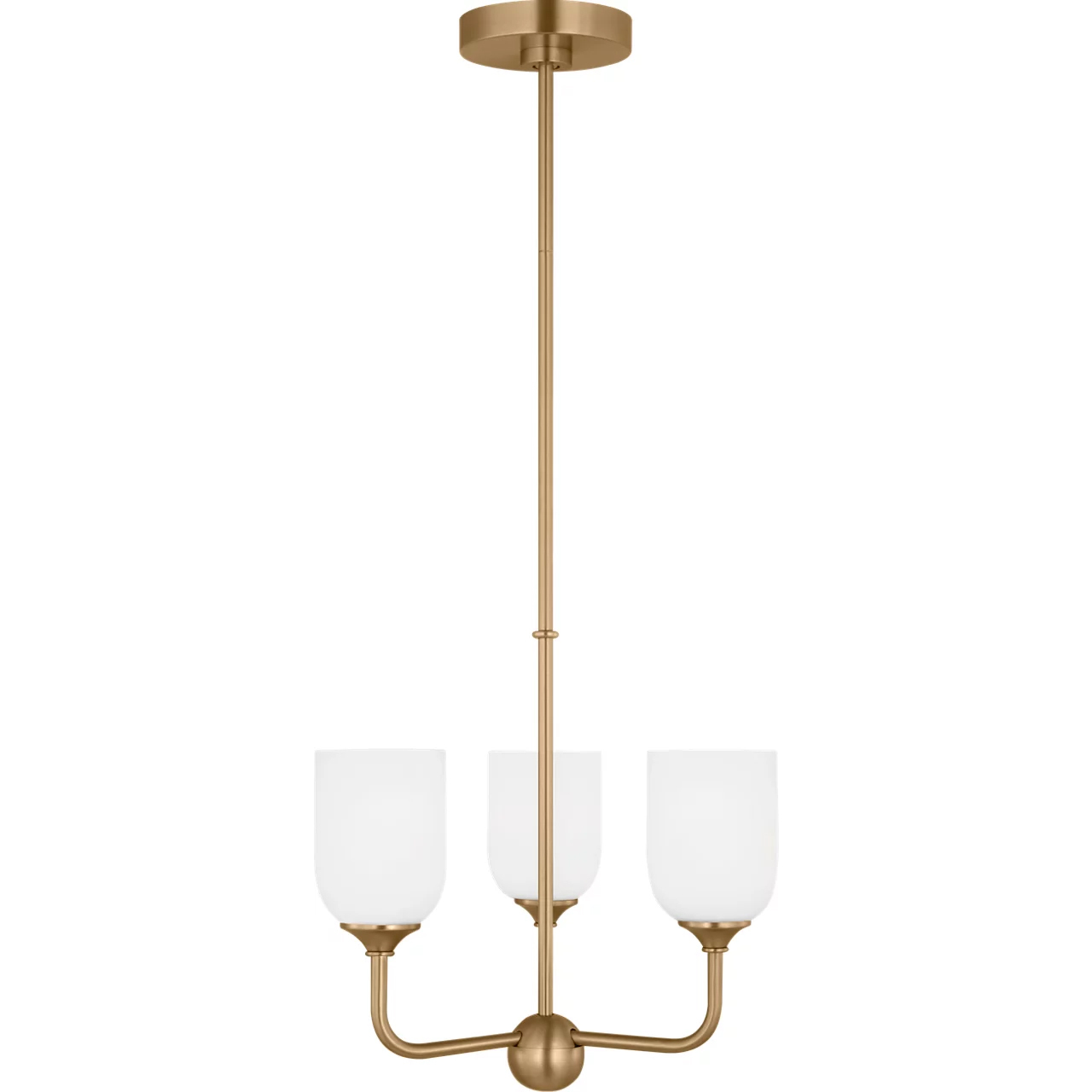 Emile 3 Light 16 inch Satin Brass Chandelier Ceiling Light