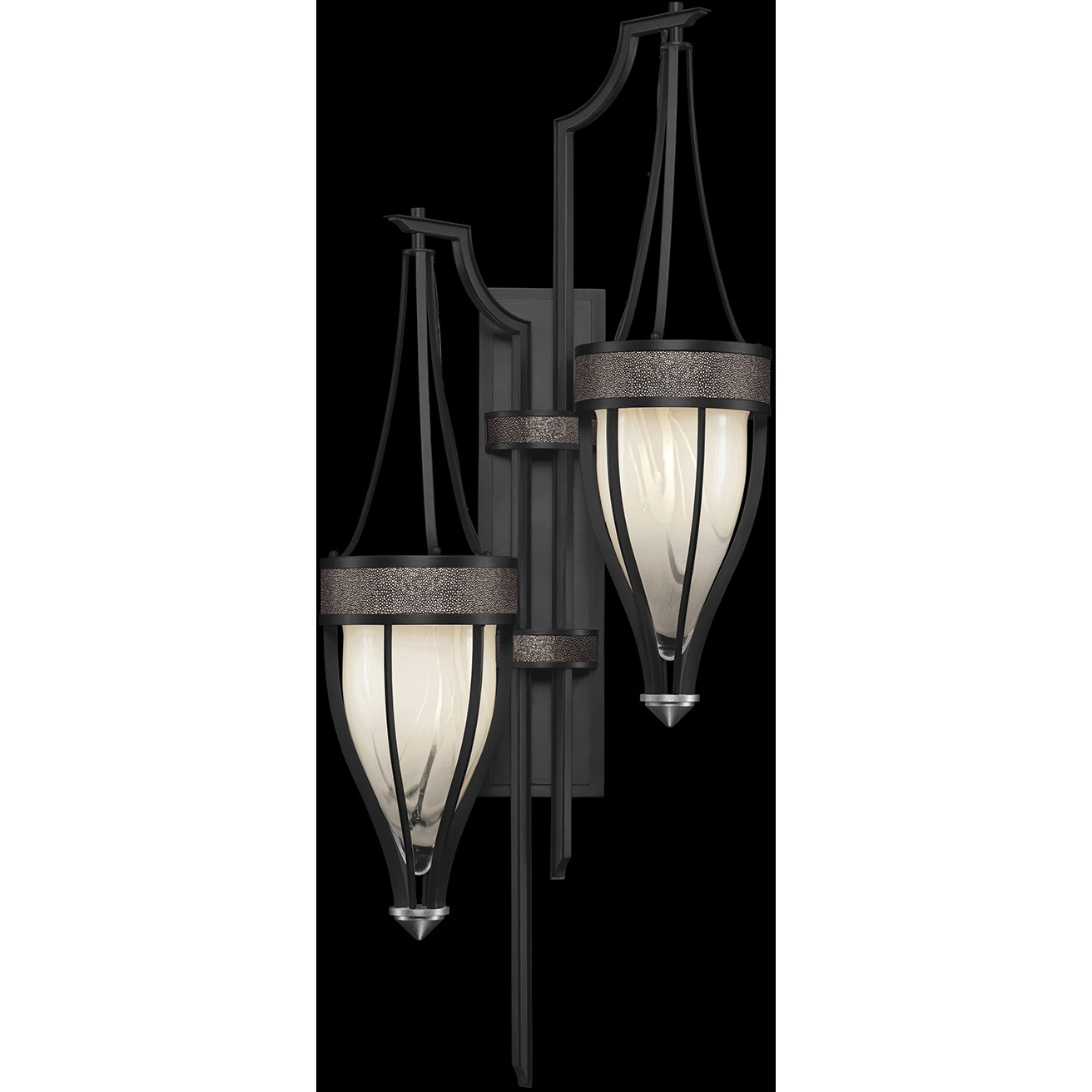 Mirage 2 Light 17.25 inch Black Sconce Wall Light