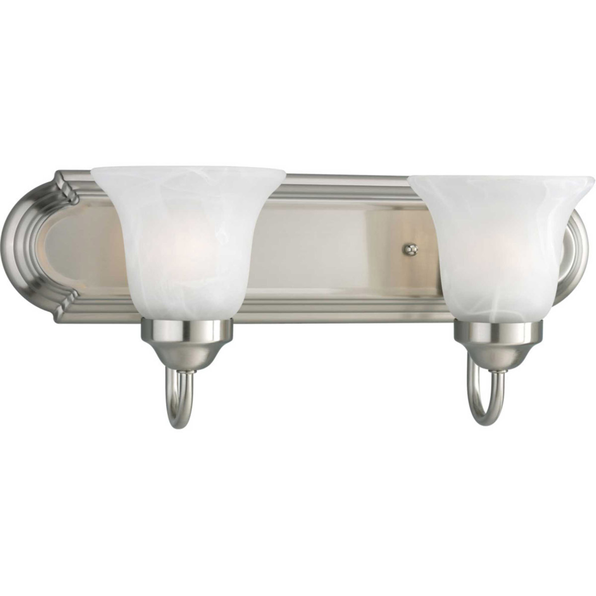 Alabaster Glass 2 Light 18 inch Brushed Nickel Bath Vanity Wall Light
