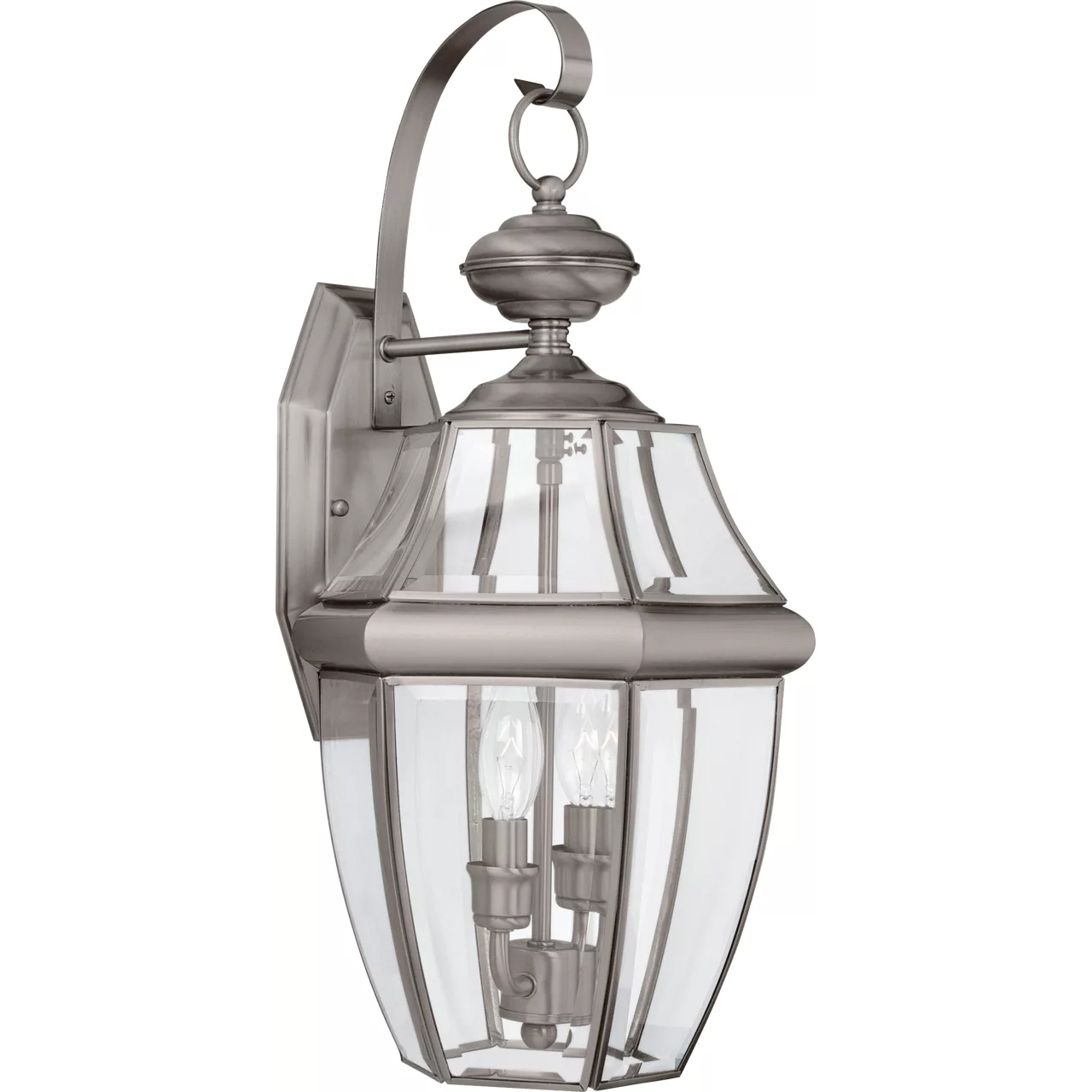 Lancaster 2 Light 20.5 inch Antique Brushed Nickel Outdoor Wall Lantern