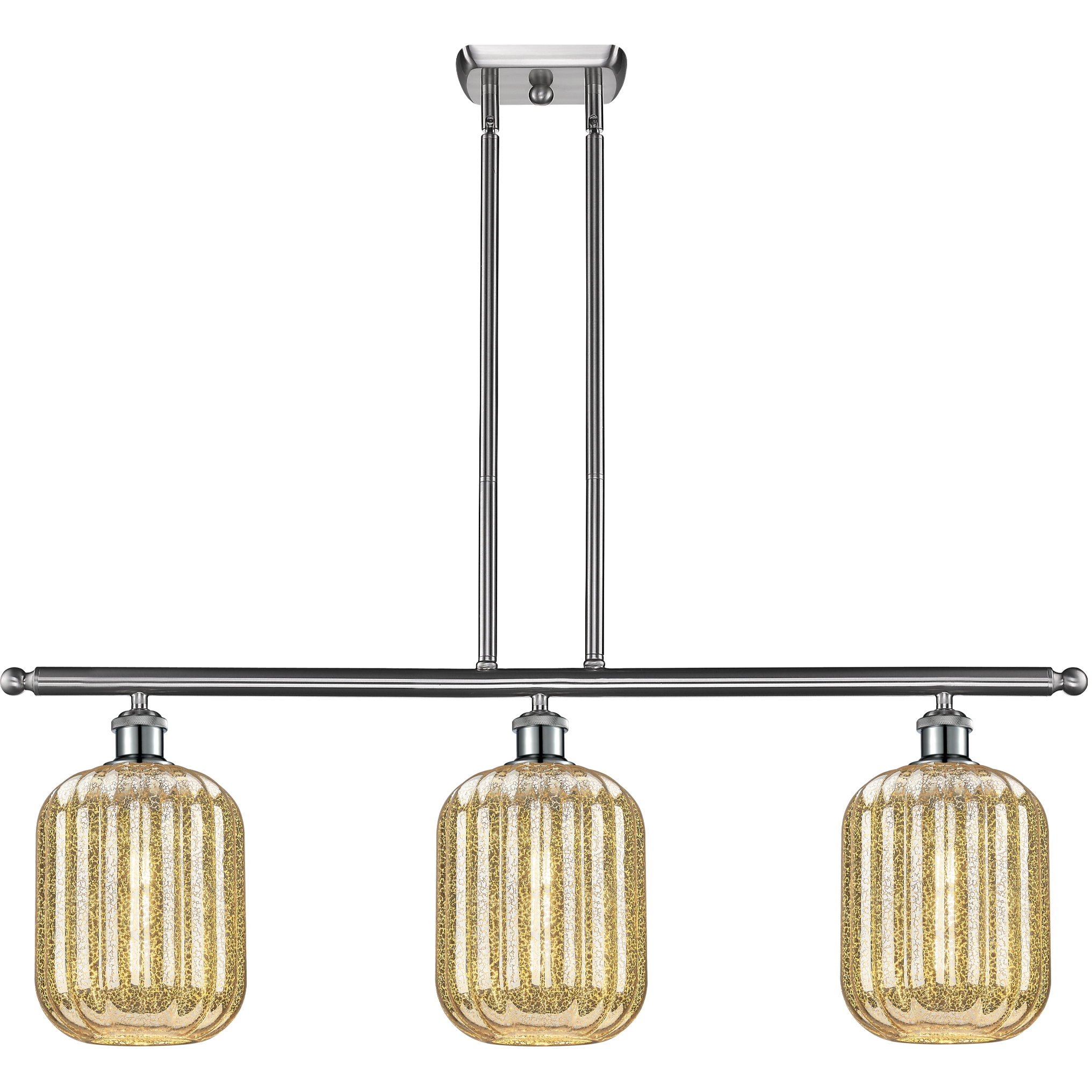 Ballston Preston Island Light Ceiling Light in Brushed Satin Nickel, Mercury Glass