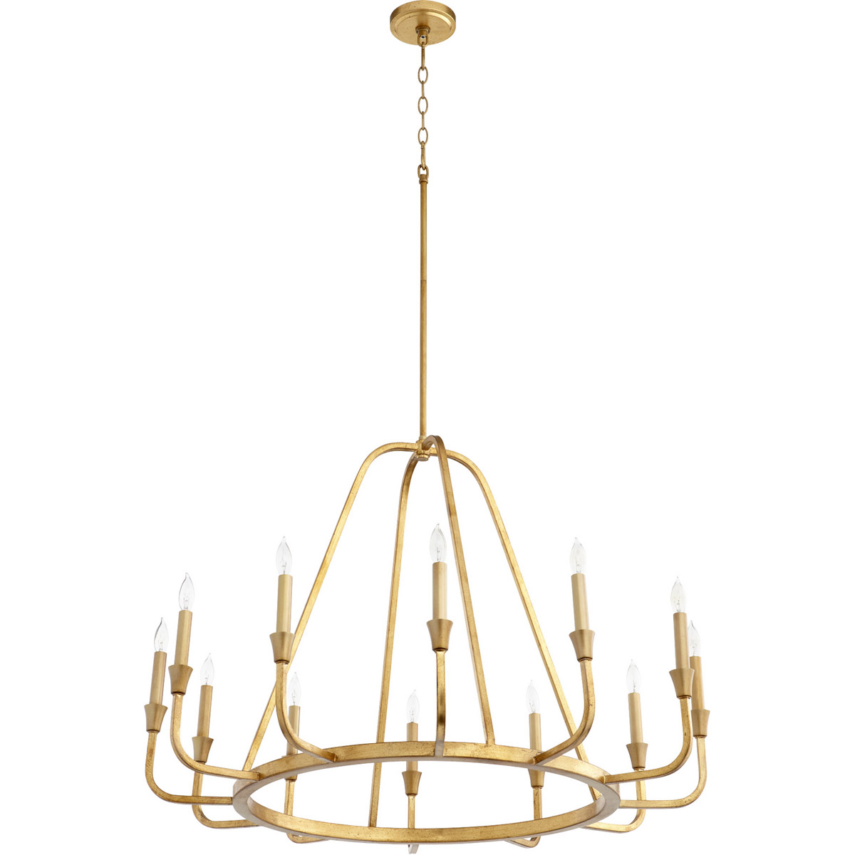 Marquee 12 Light 36.5 inch Gold Leaf Chandelier Ceiling Light