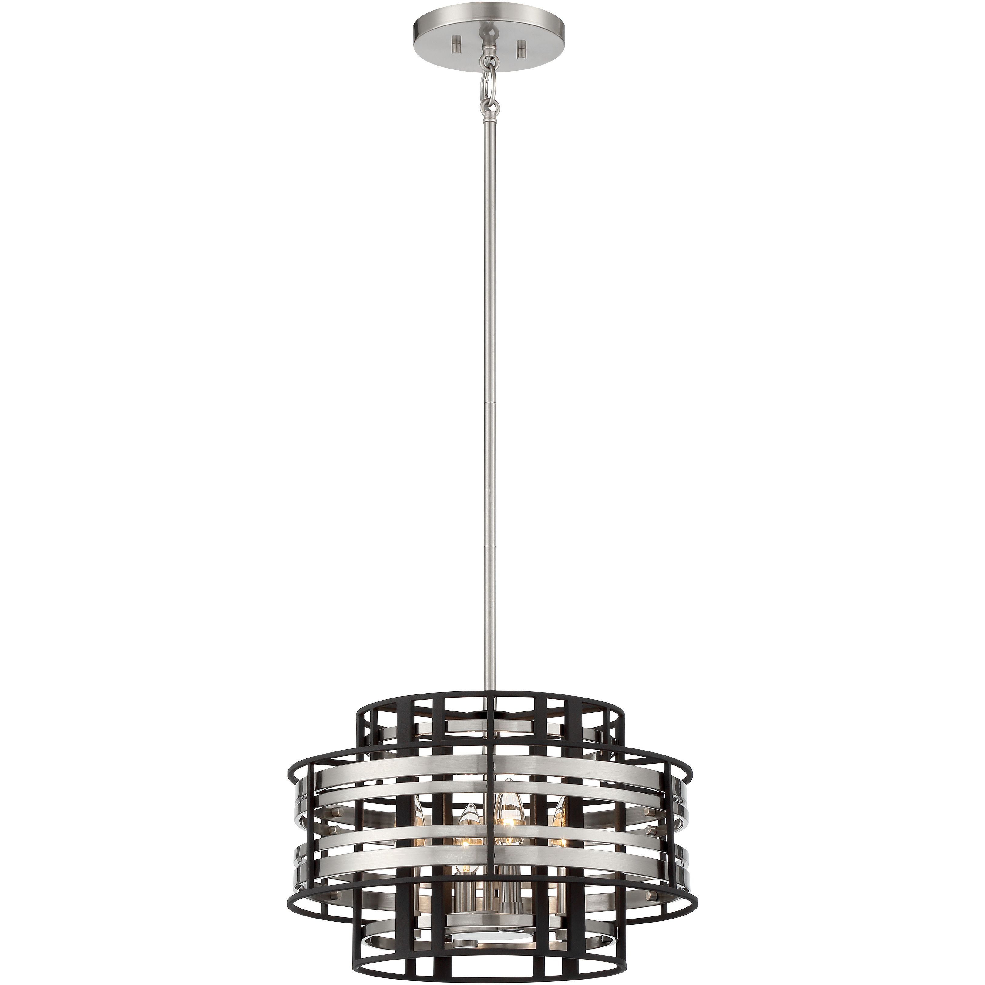 Presten 4 Light 16 inch Brushed Nickel with Sand Coal Foyer Ceiling Light
