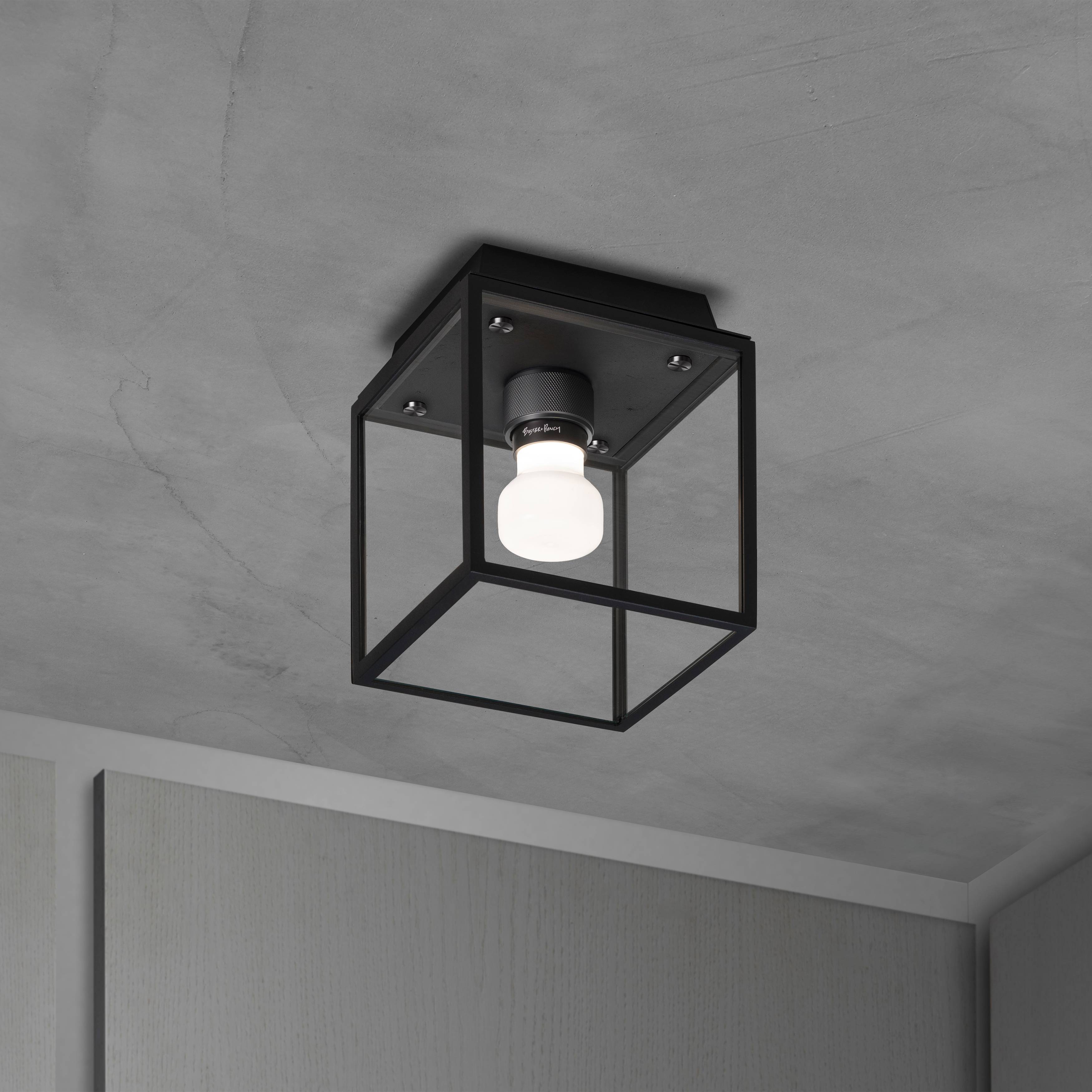 Caged Wet LED 6.81 inch Black / Gun Metal Outdoor Semi-Flush Mount