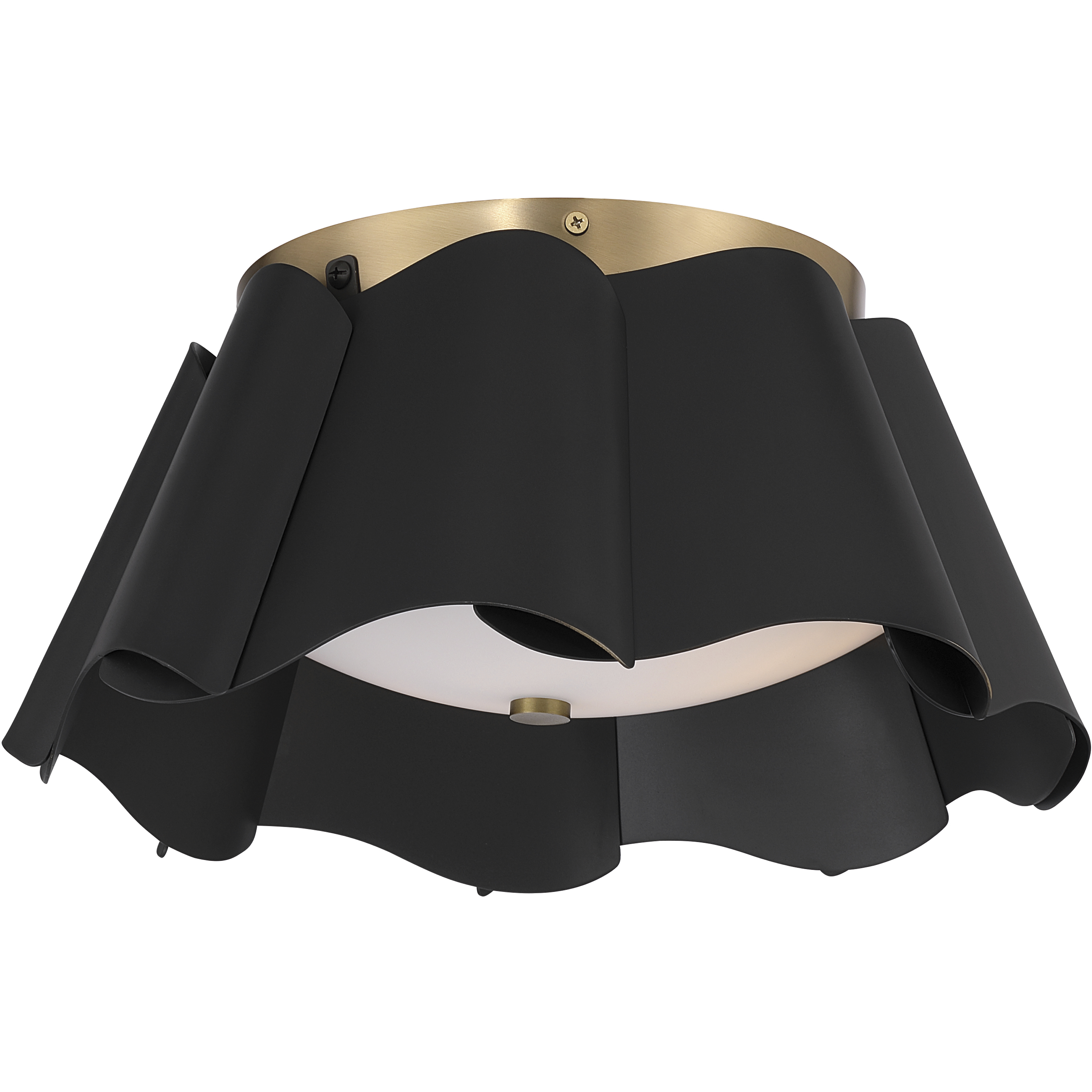 Waveform 3 Light 14 inch Dark Bronze with Legacy Brass Flush Mount Ceiling Light