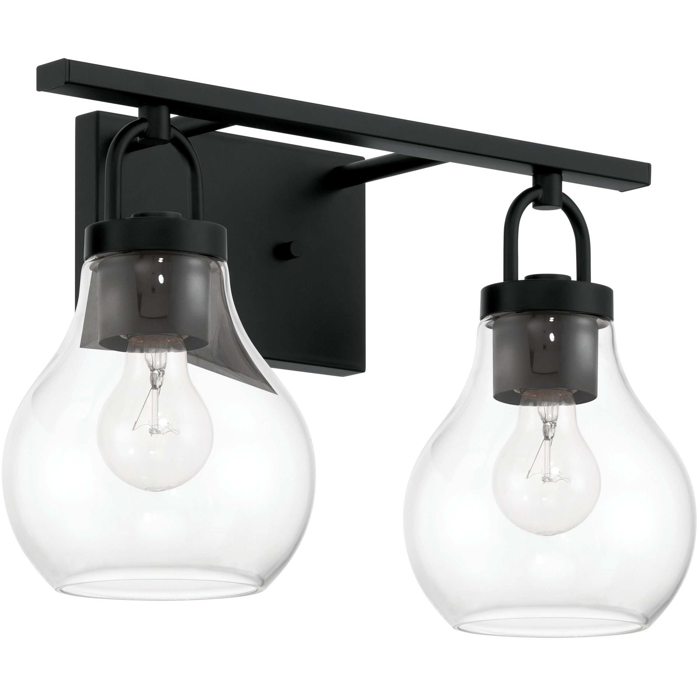 Mansfield 2 Light 16 inch Matte Black Vanity Light Wall Light