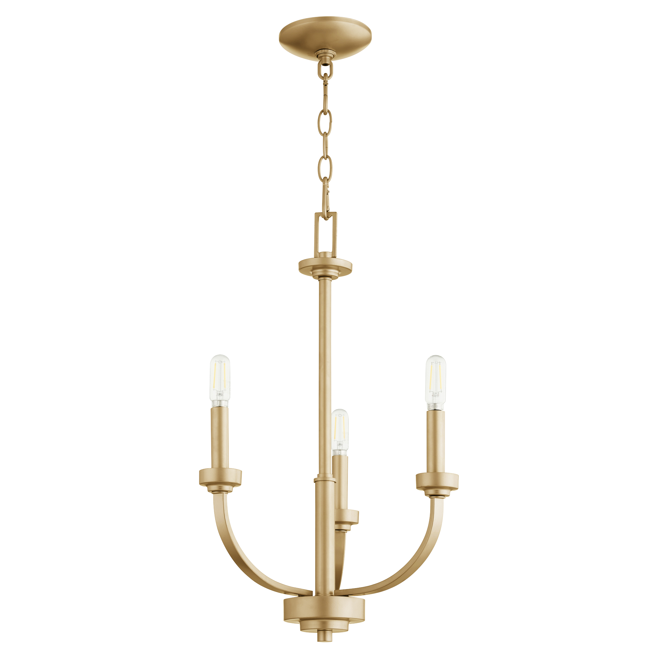 Reyes 3 Light 18.5 inch Aged Brass Chandelier Ceiling Light