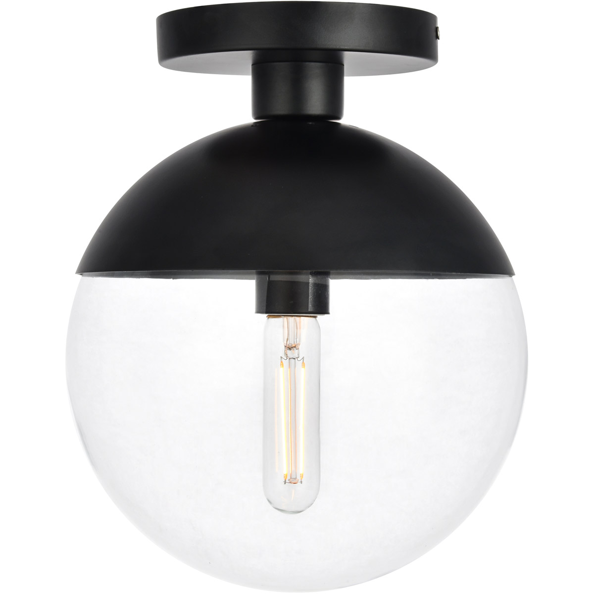 Eclipse 1 Light 10 inch Black Flush Mount Ceiling Light