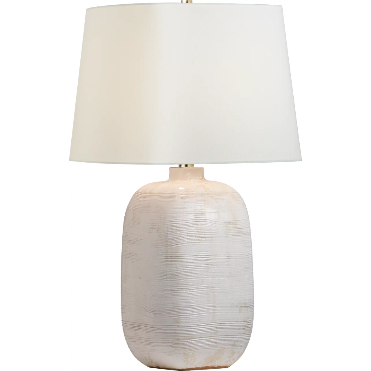 Chapman & Myers Pemba 31.5 inch 15 watt Glossy White Crackle Combed Table Lamp Portable Light, Large