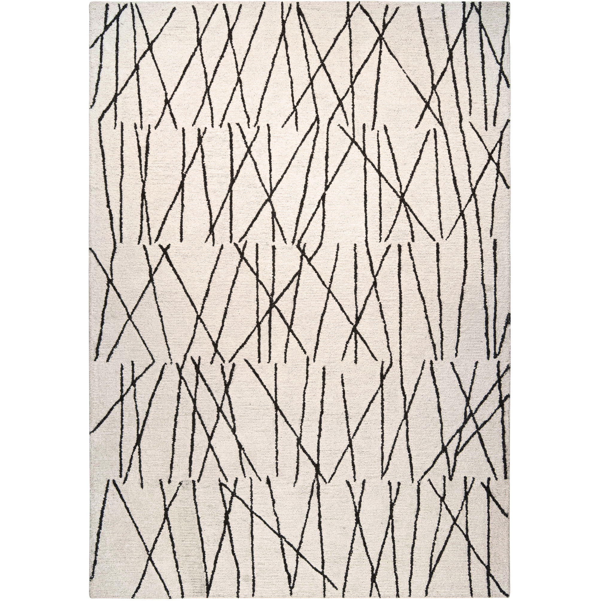 Myra 90 X 63 inch Black/White Rug in 5 x 7