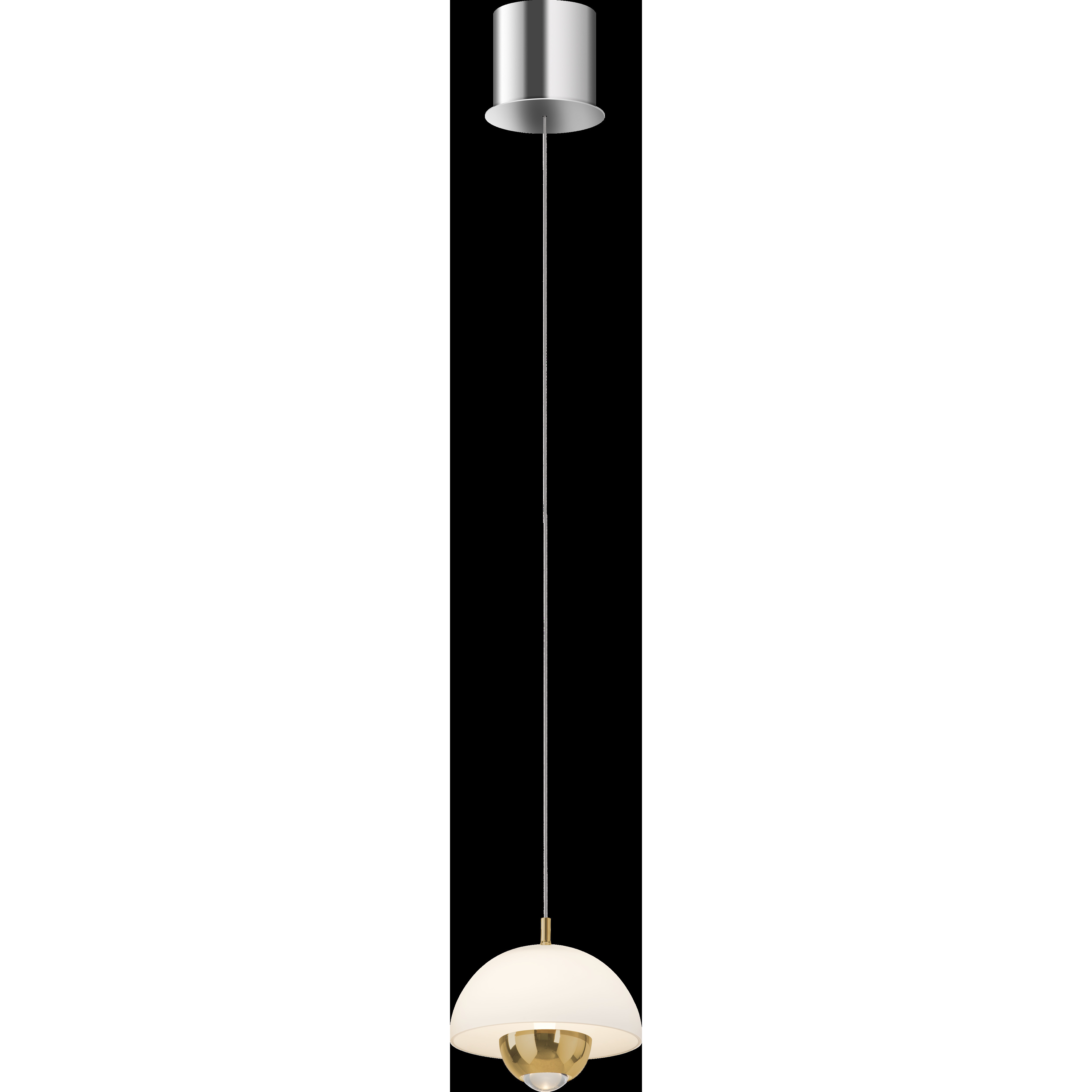 Andoria LED 8.07 inch Polished Brass with Frosted White Pendant Ceiling Light in Polished Brass and Frosted White