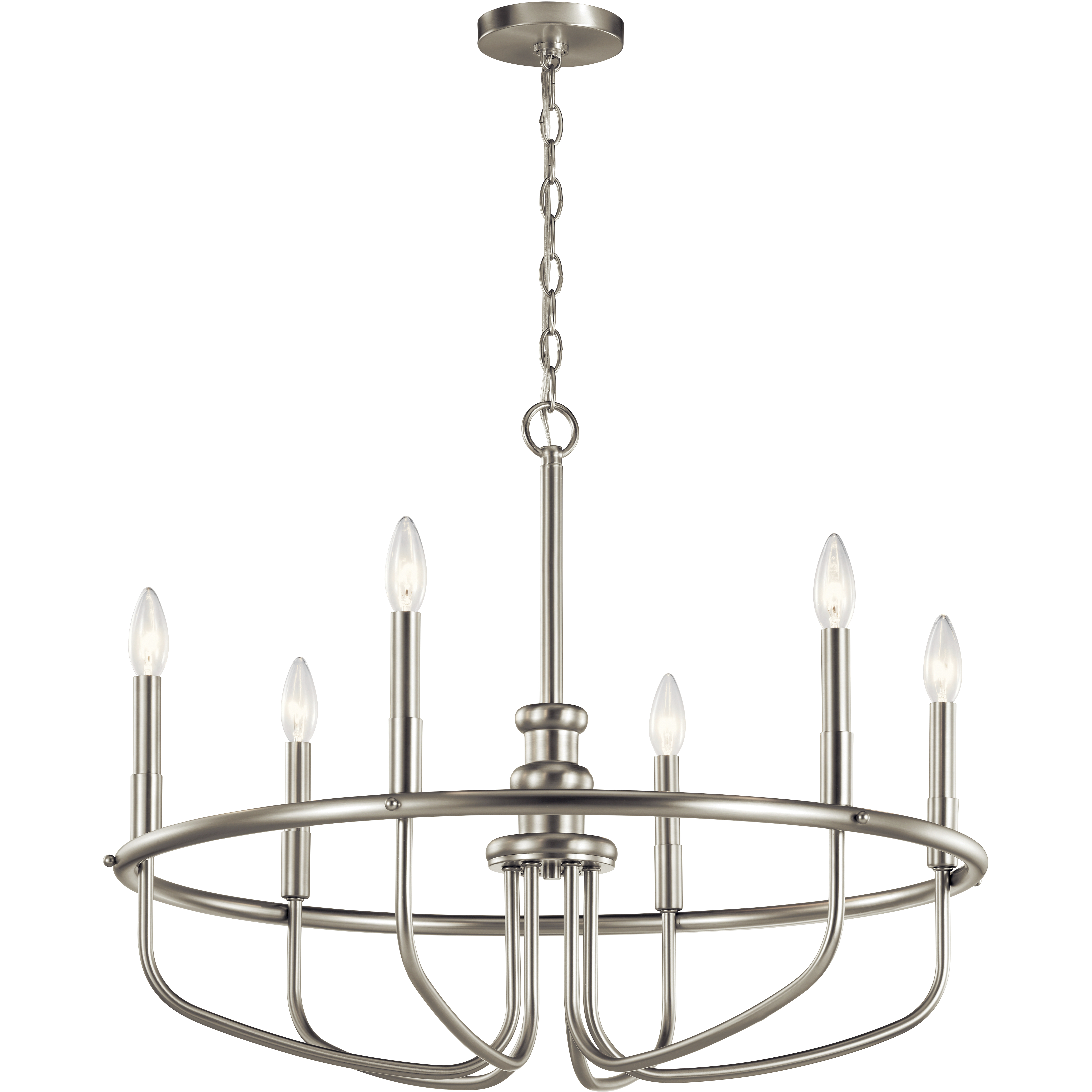 Capitol Hill 6 Light 28.75 inch Brushed Nickel Chandelier 1 Tier Large Ceiling Light, Large