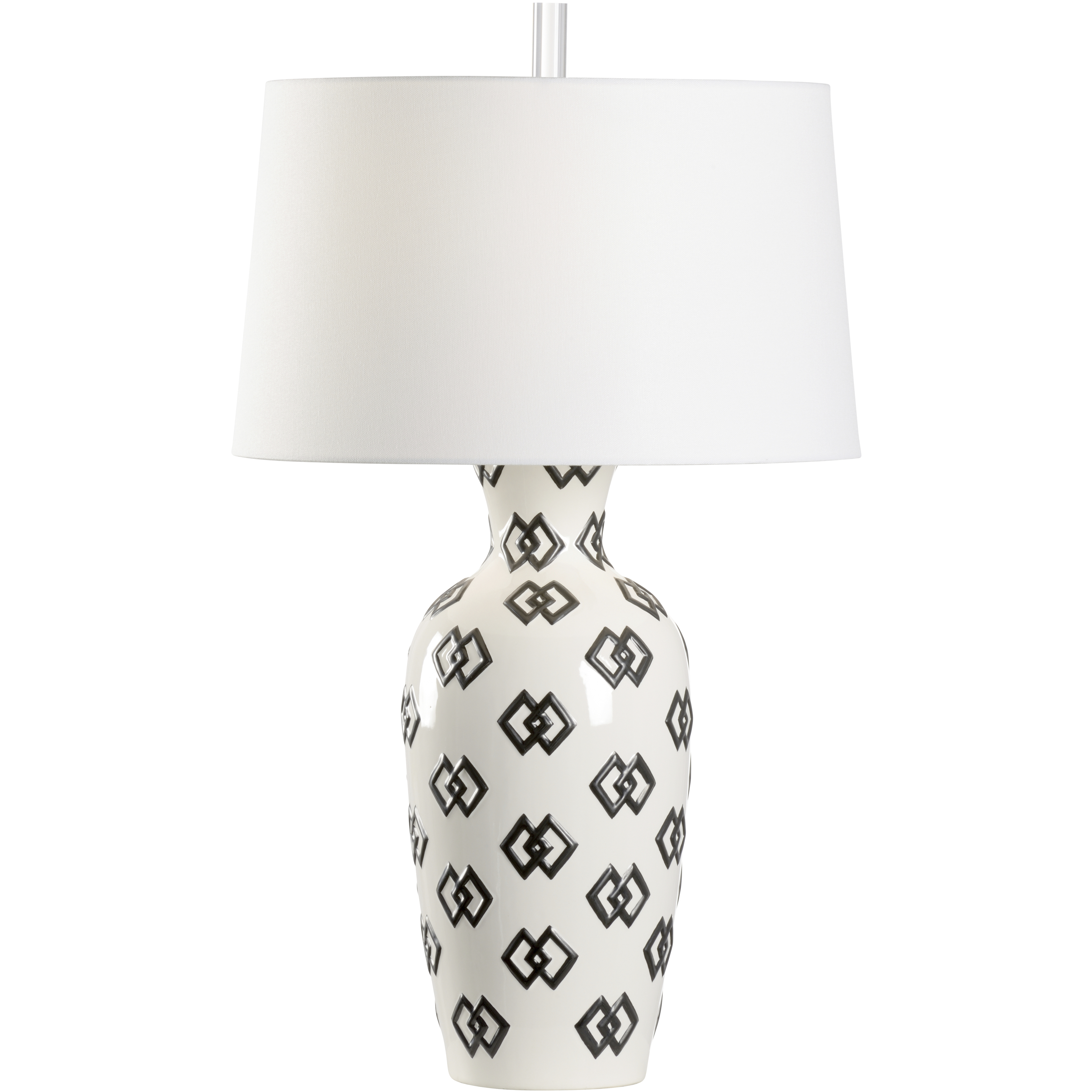 Linked In 22 inch 100 watt White/Cream and Black Table Lamp Portable Light