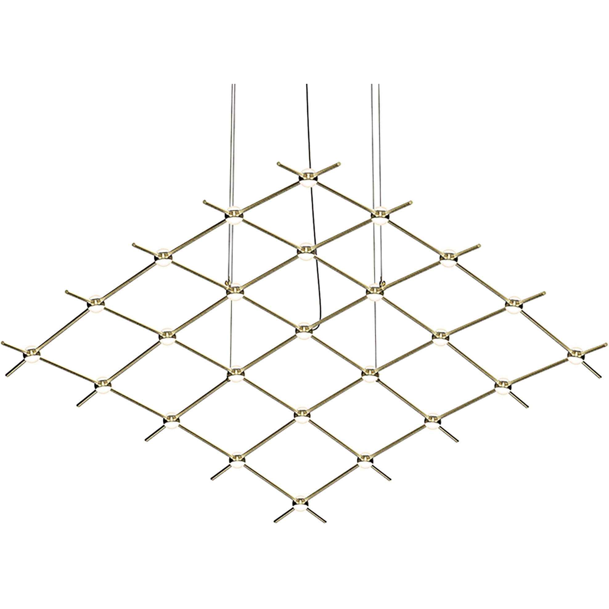 Constellation Aquarius Medius LED 121.75 inch Satin Brass Chandelier Ceiling Light in 3000K, White Optical Acrylic, 10 FT. Cord