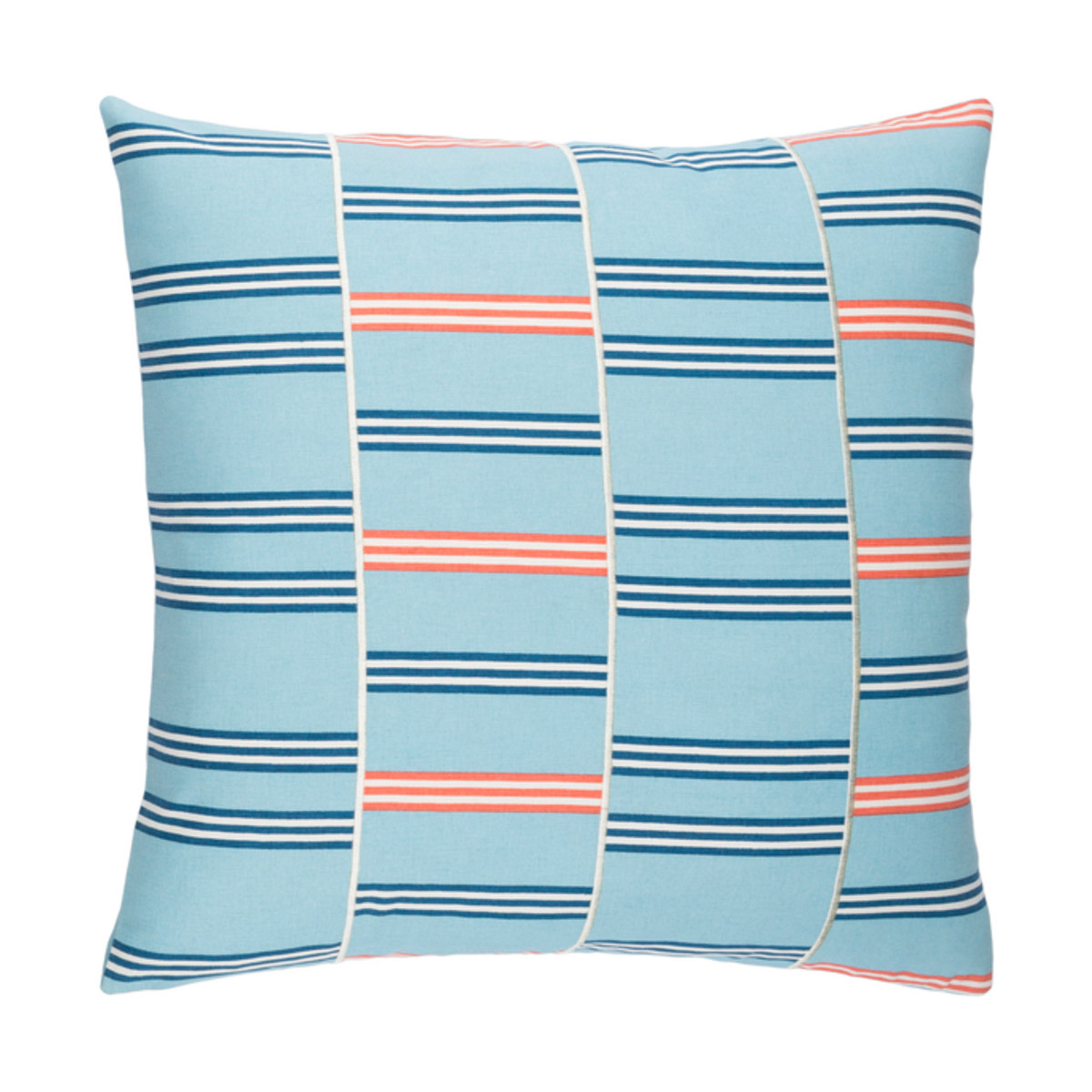 Lina 18 X 18 inch Sky Blue and Dark Blue Throw Pillow