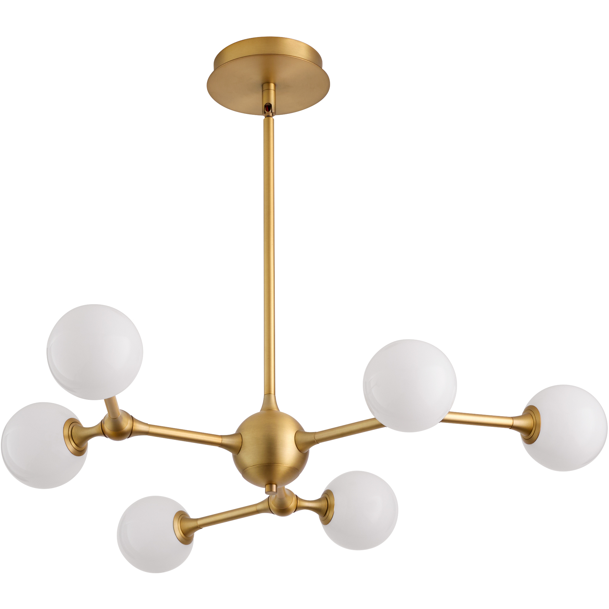 Orbe 6 Light 29.5 inch Brushed Brass Chandelier Ceiling Light