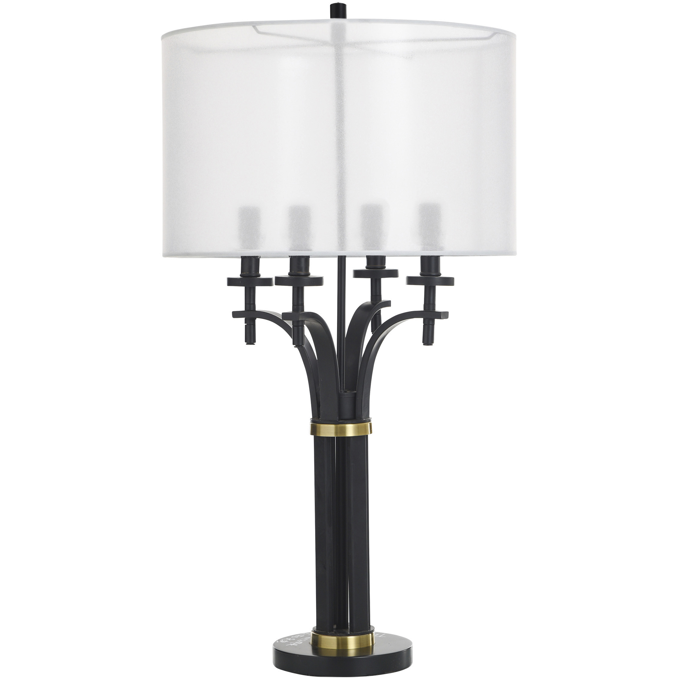 Bellamy 34 inch 15 watt Corcy Gold and Black and White Table Lamp Portable Light
