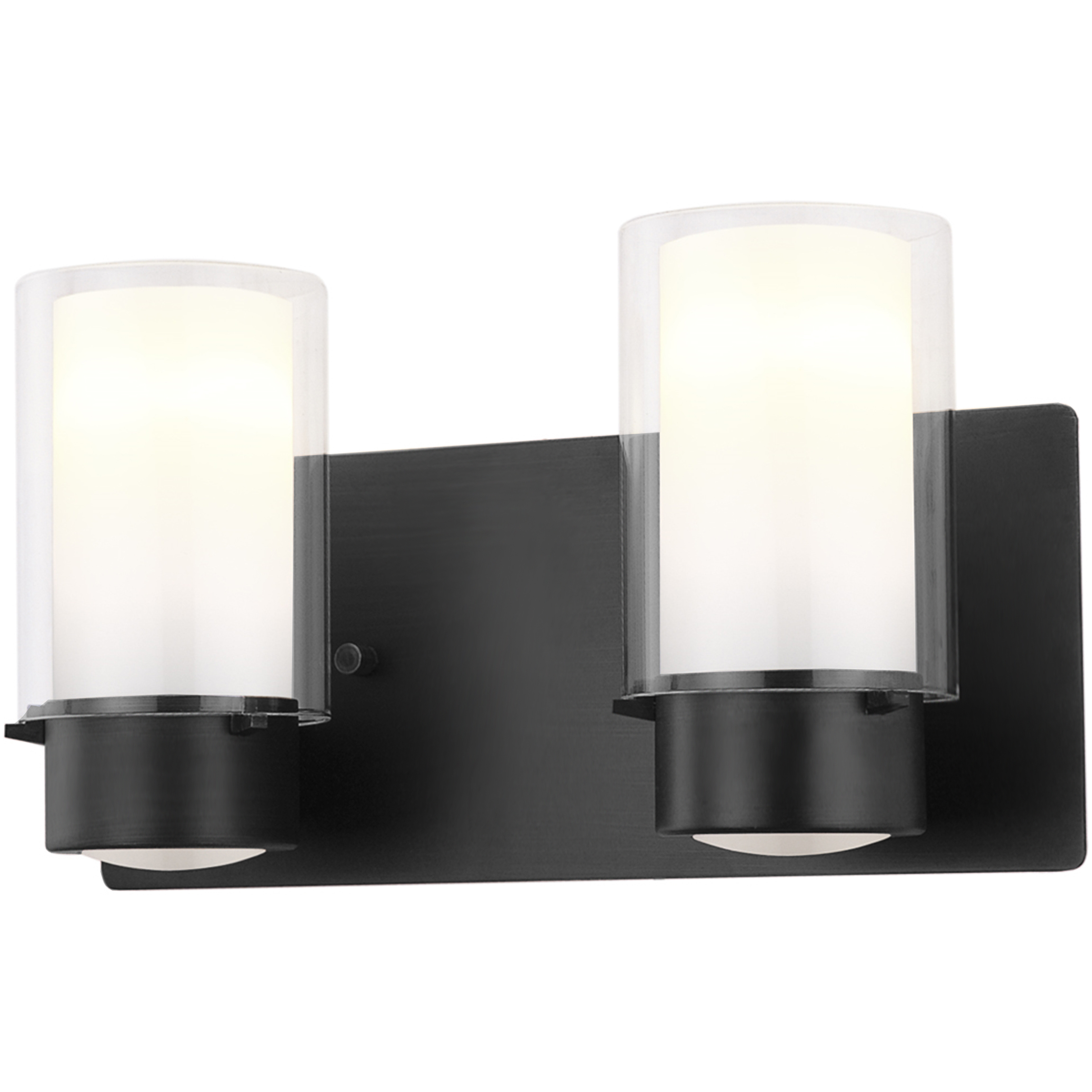 Essex 2 Light 14 inch Graphite Bath Vanity Wall Light in Half Opal Glass