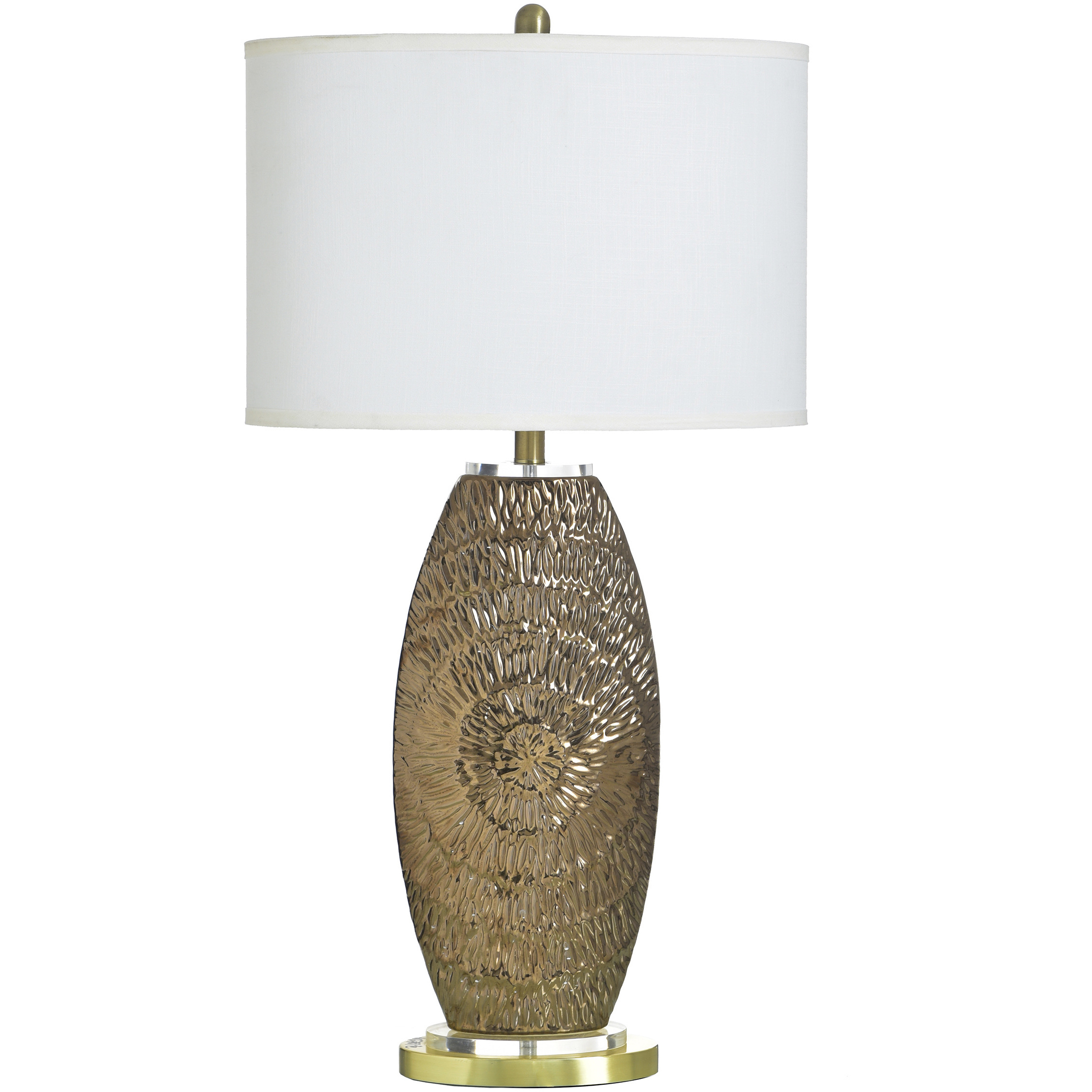 Cameron 34.5 inch 100 watt Samsun Gold and White Table Lamp Portable Light