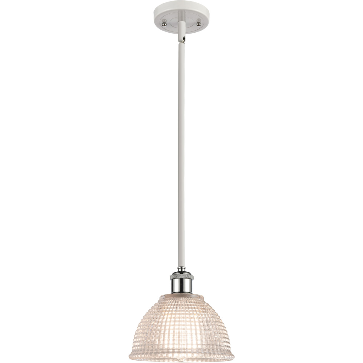 Ballston Arietta 1 Light 8 inch White and Polished Chrome Pendant Ceiling Light, Ballston