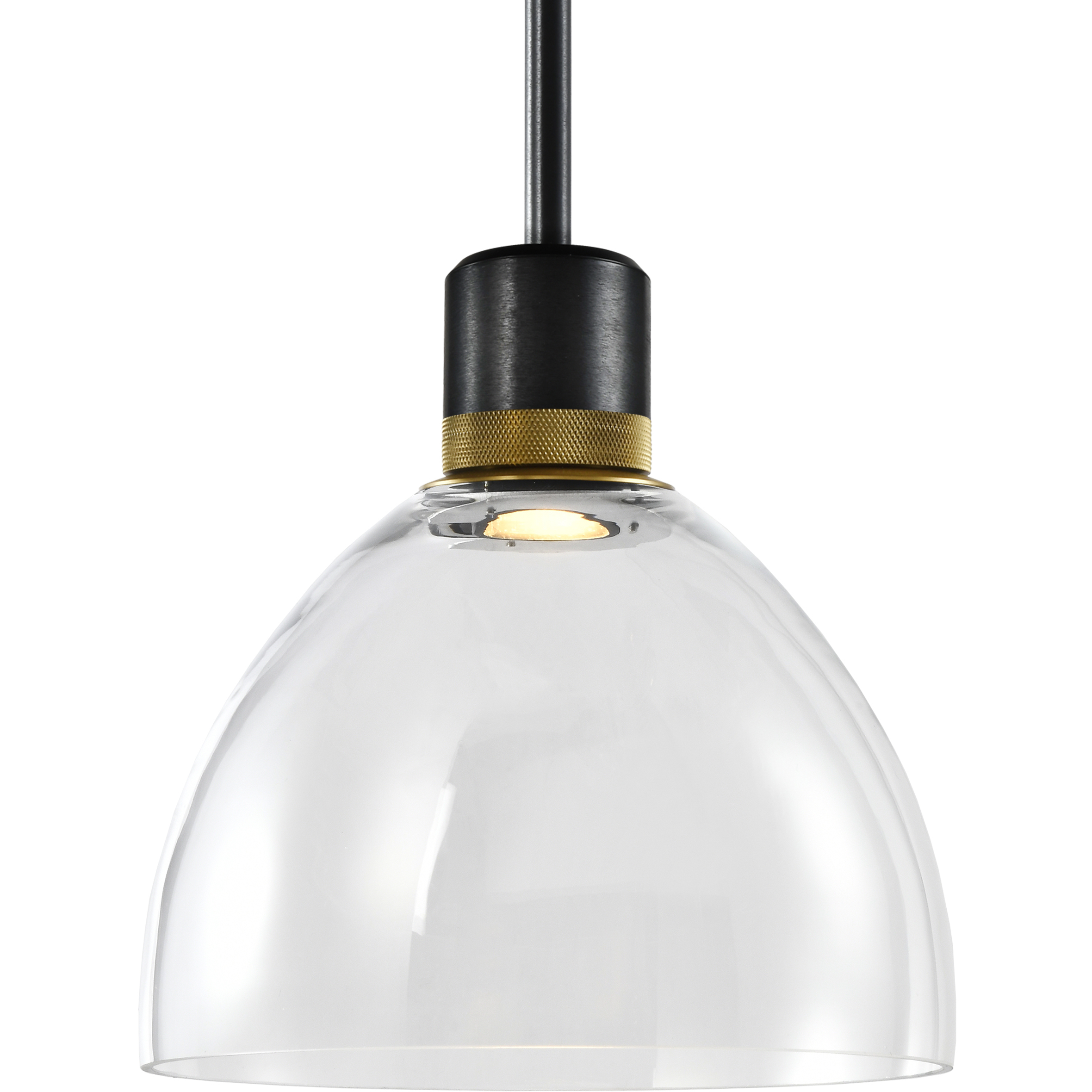 Zigrina 1 Light 10.25 inch Satin Brushed Black with Aged Brass Pendant Ceiling Light