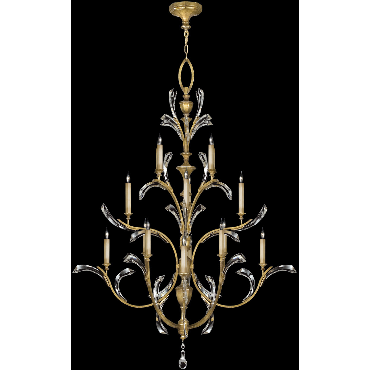 Beveled Arcs 16 Light 56 inch Gold Chandelier Ceiling Light